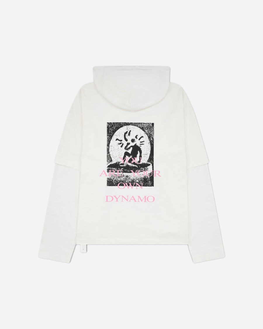 OAMC Peacemaker Men's Dynamo Print Hooded T-Shirt White, view 2