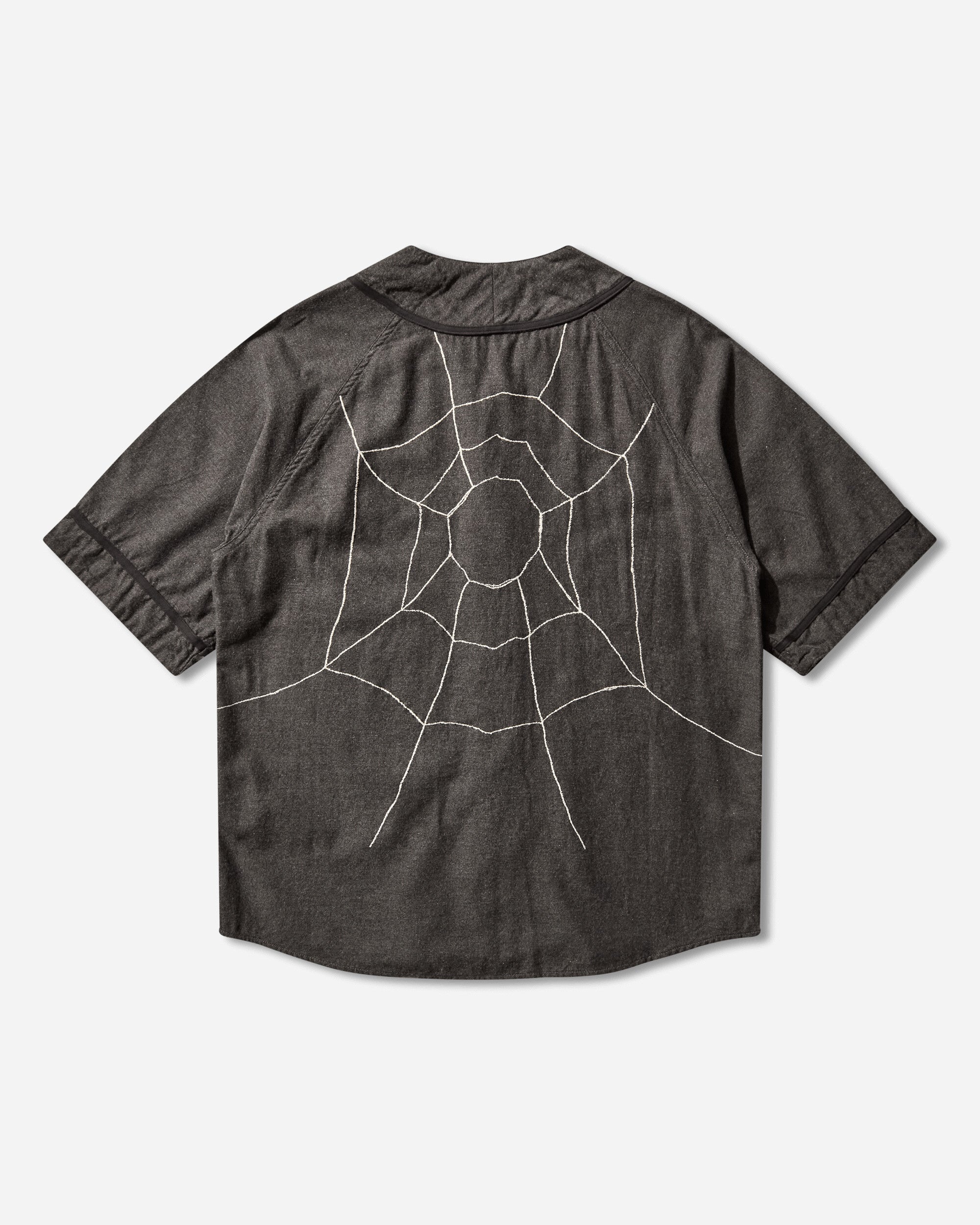 KAPITAL Men's Cotton Wool Great Kountry Baseball Shirt Dark Gray, view 2