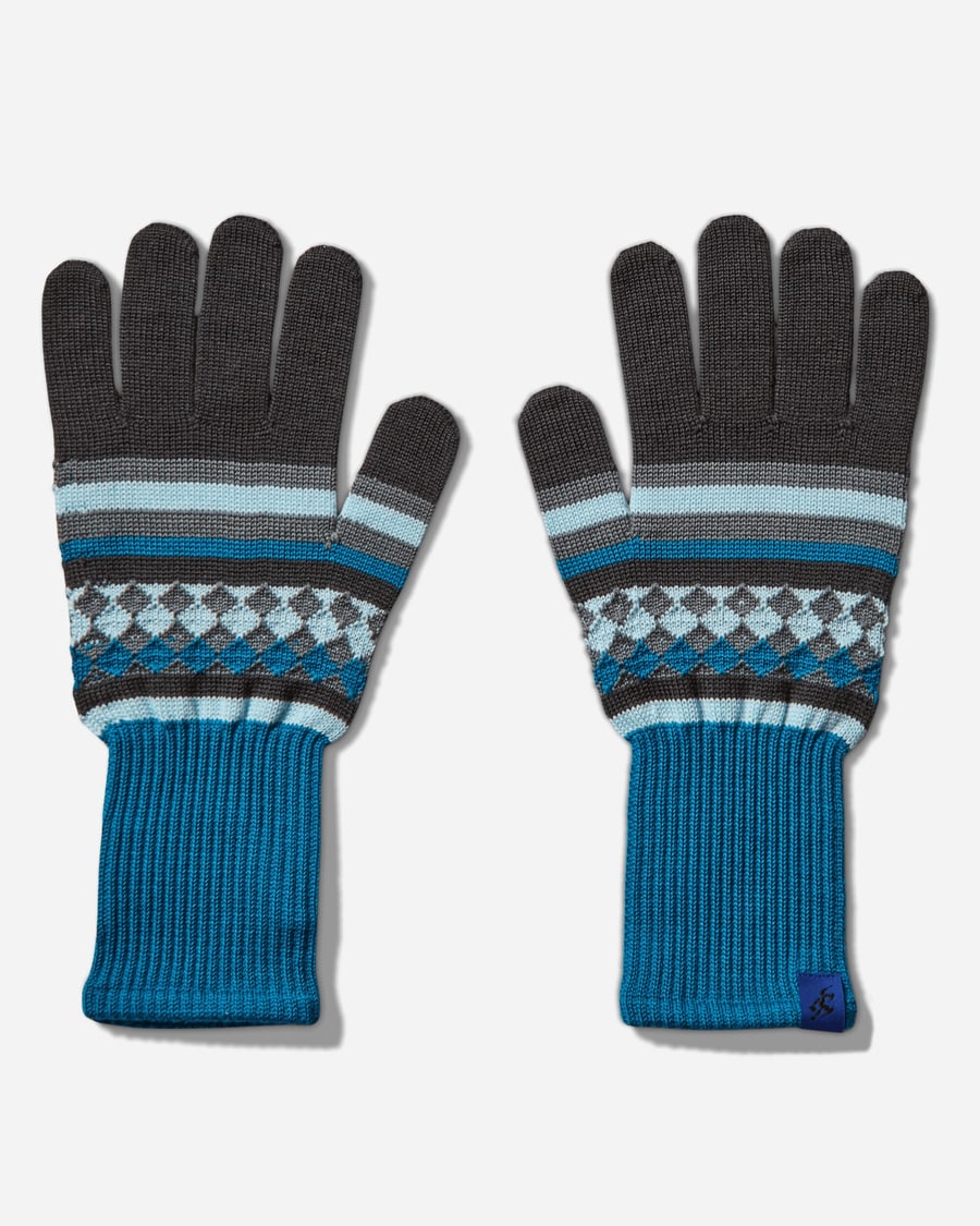 Asics Novalis Aquifolia Knit Gloves Anchor Grey / Sky, view 2