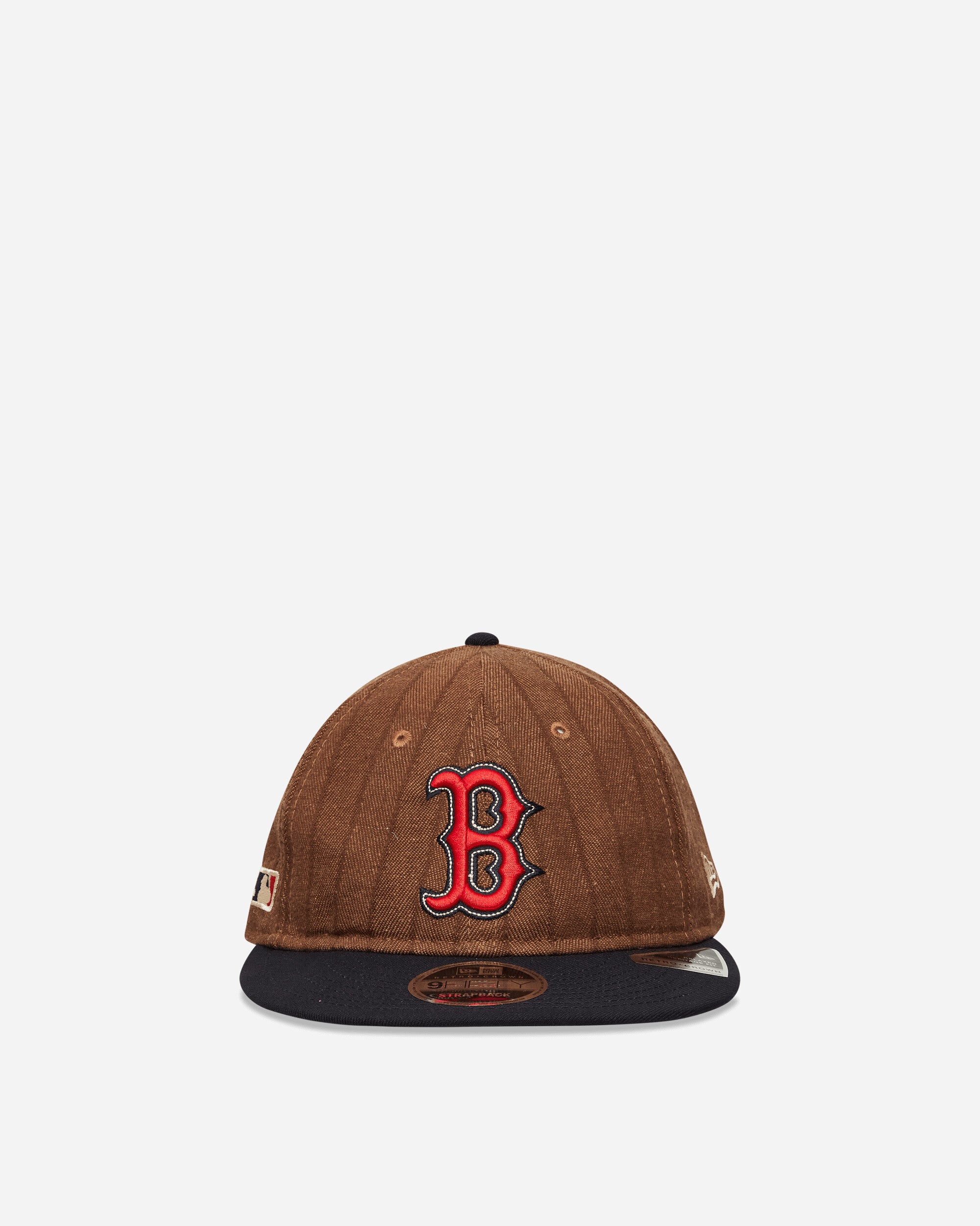 New Era Boston Red Sox Three Looms x MLB Wool Pinstripe 9FIFTY Cap Dark Brown