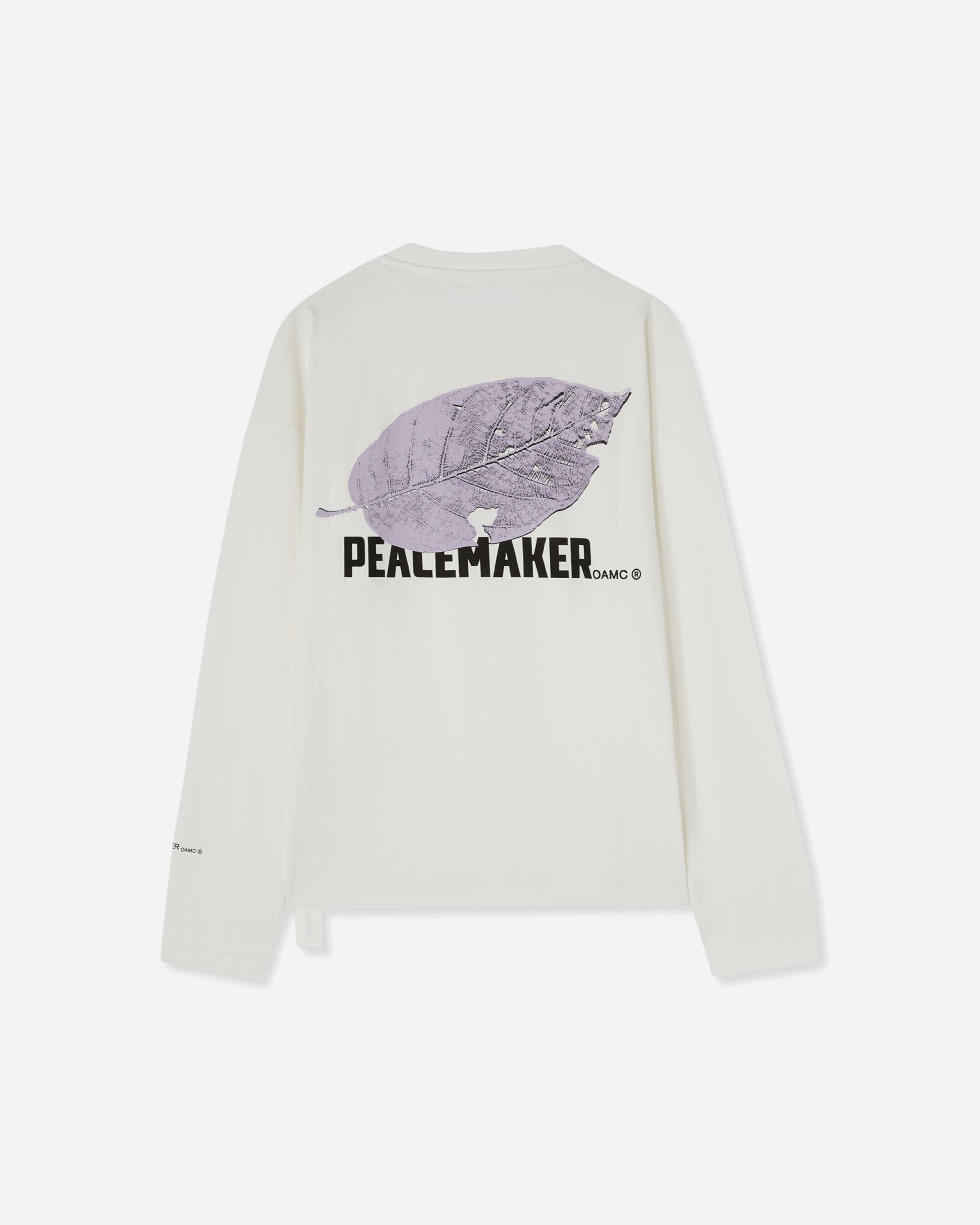 OAMC Peacemaker Men's Leaf Loose Fit Longsleeve T-Shirt Snow White, view 2