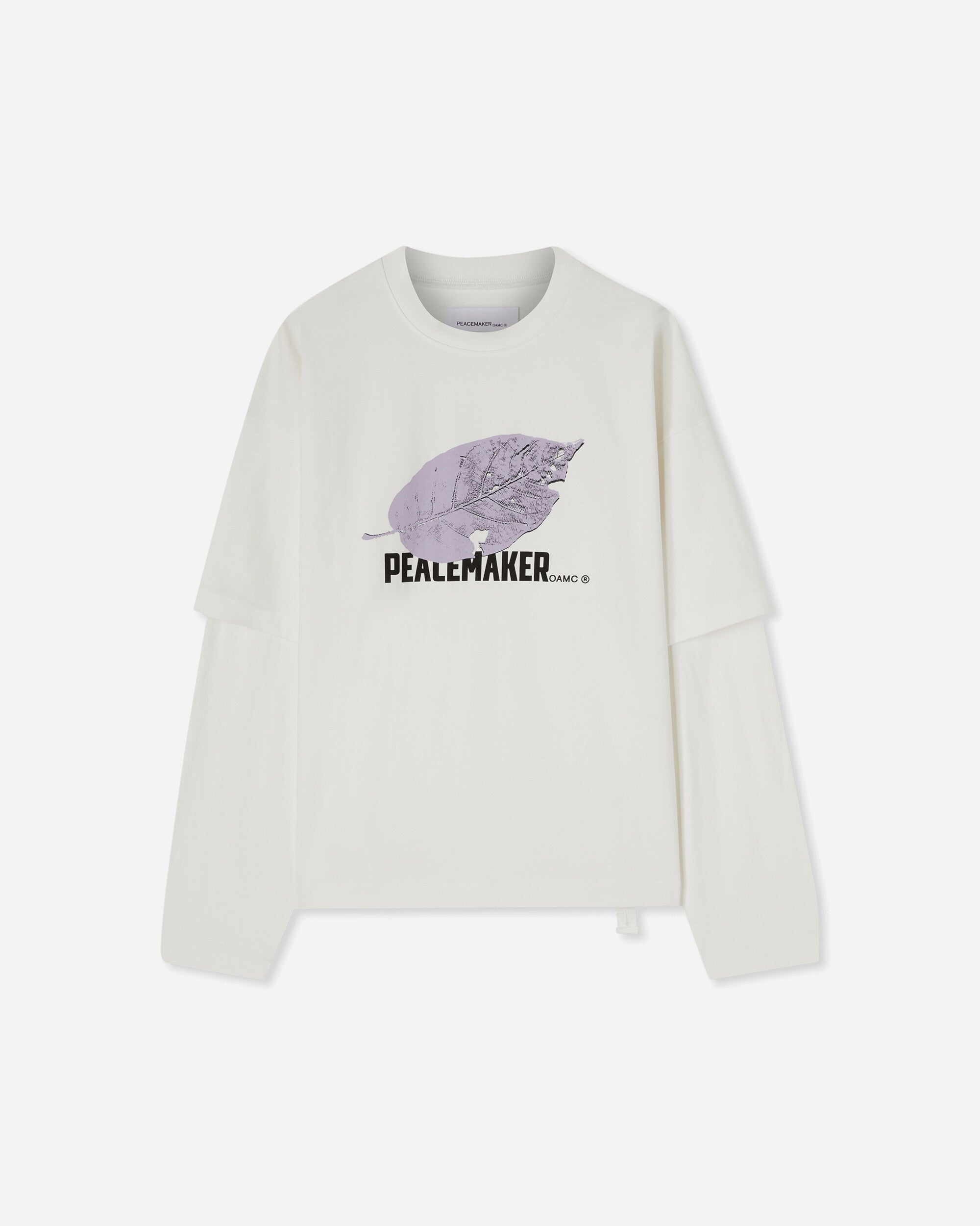 OAMC Peacemaker Men's Leaf Double Layer Boxy T-Shirt Snow White