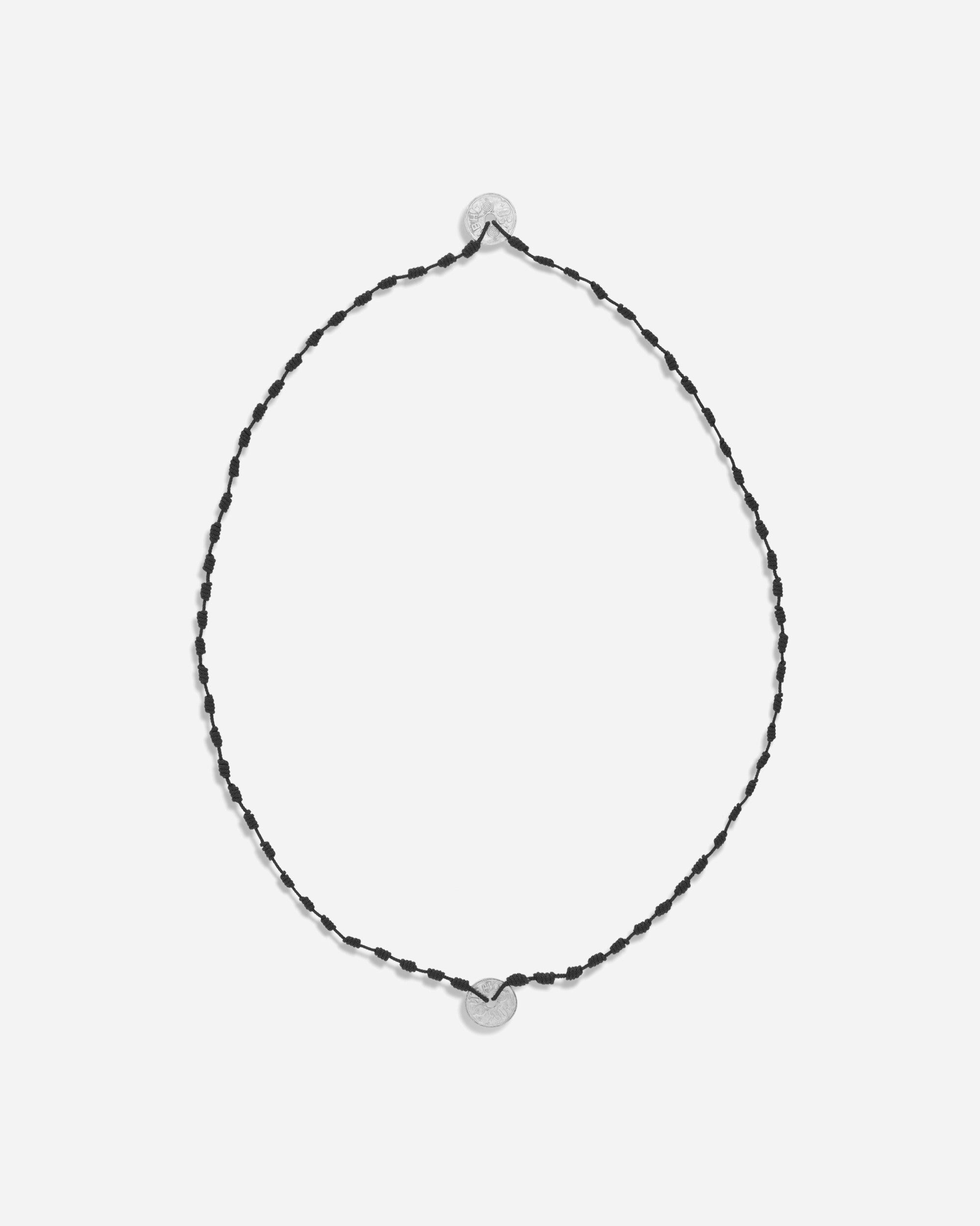 Neighborhood Cord Coin Necklace Black