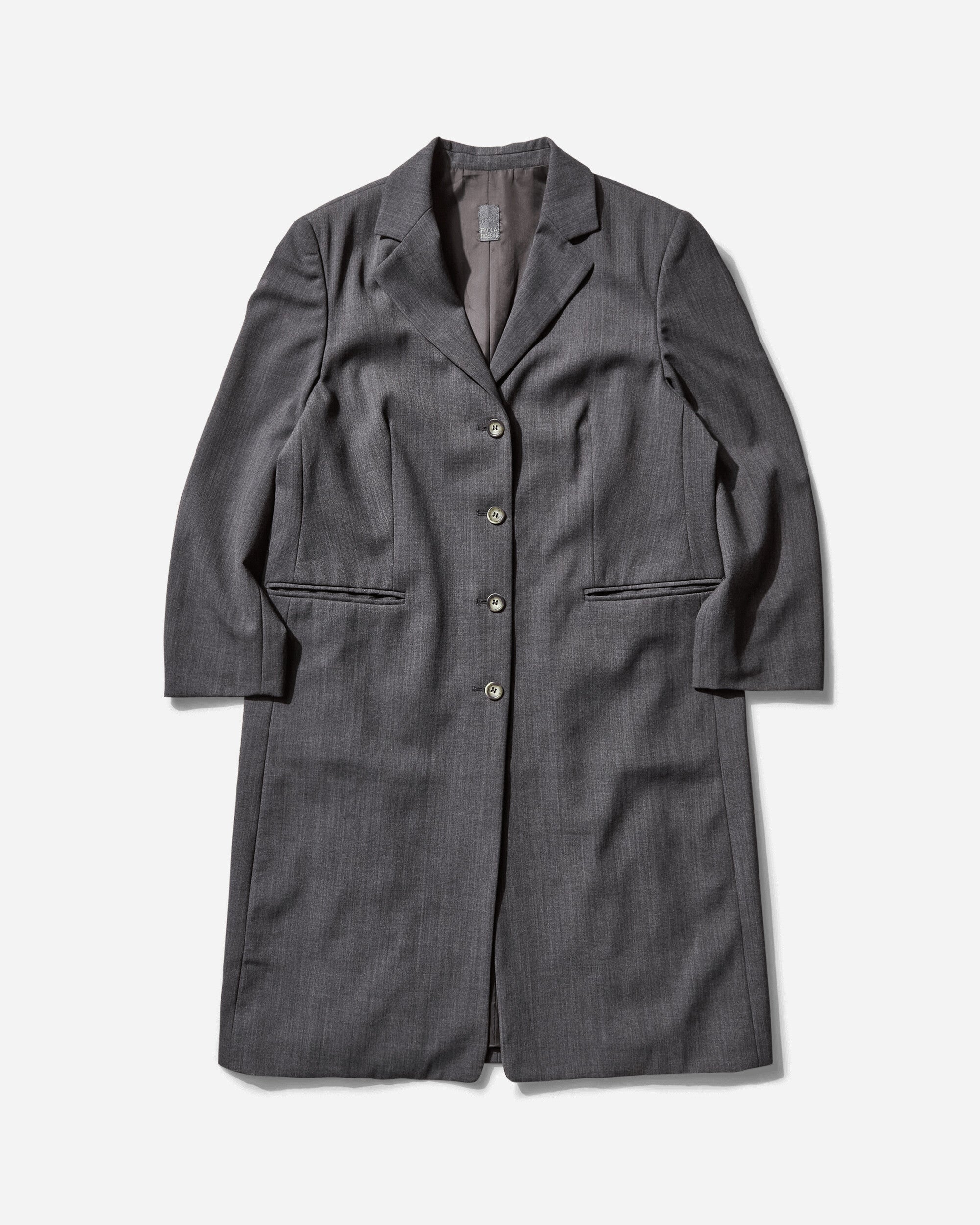 Pezze Vintage Women's Wool Single Line Trench Coat Grey