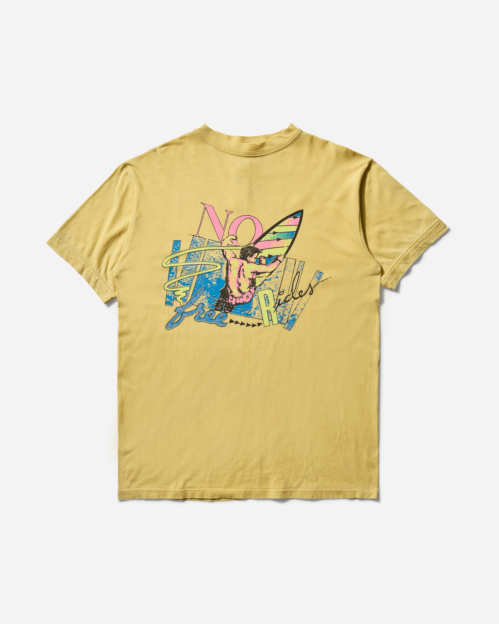 Pezze Vintage Men's No Free Rides T-Shirt Yellow