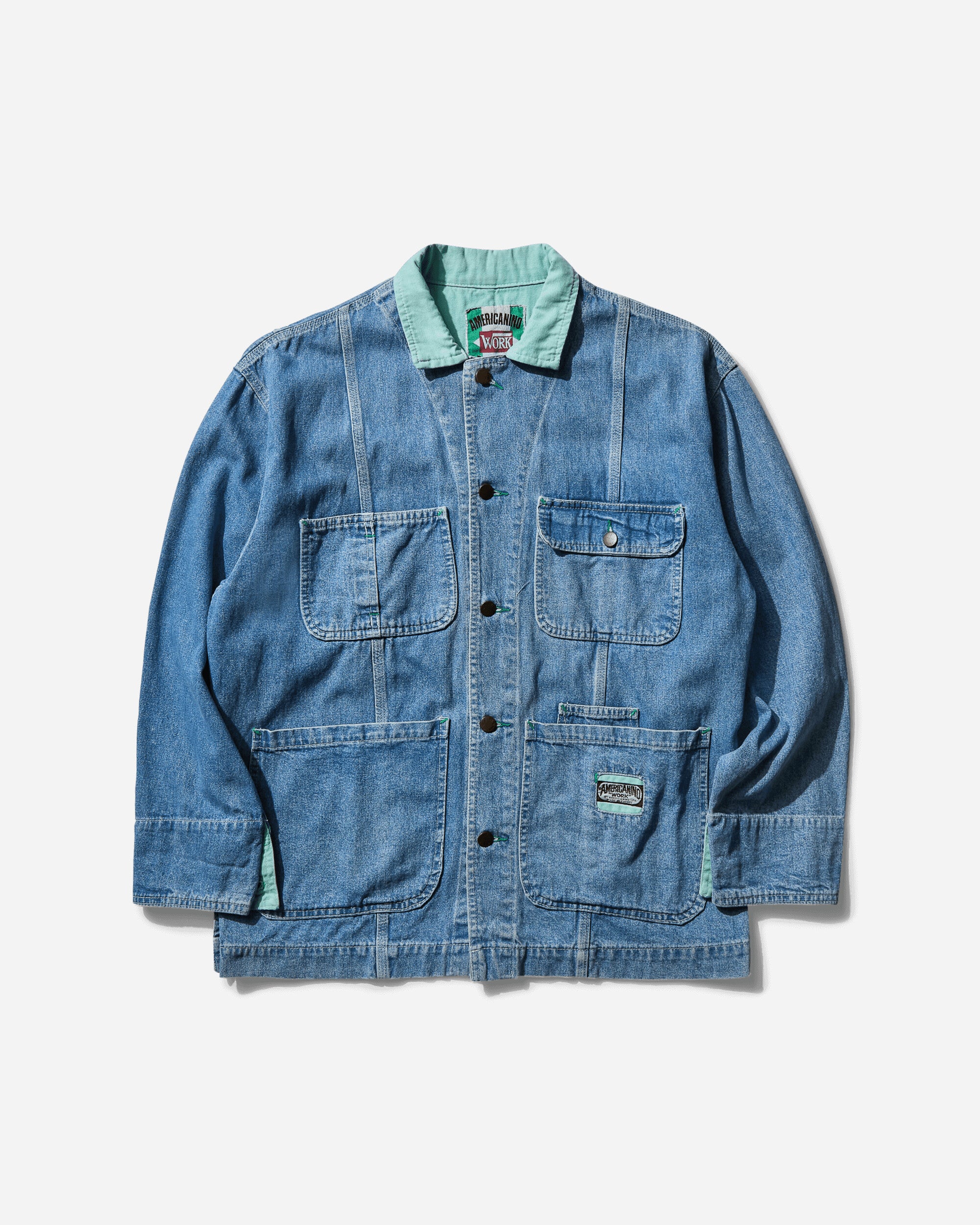 Pezze Vintage Men's Denim Work Jacket Blue
