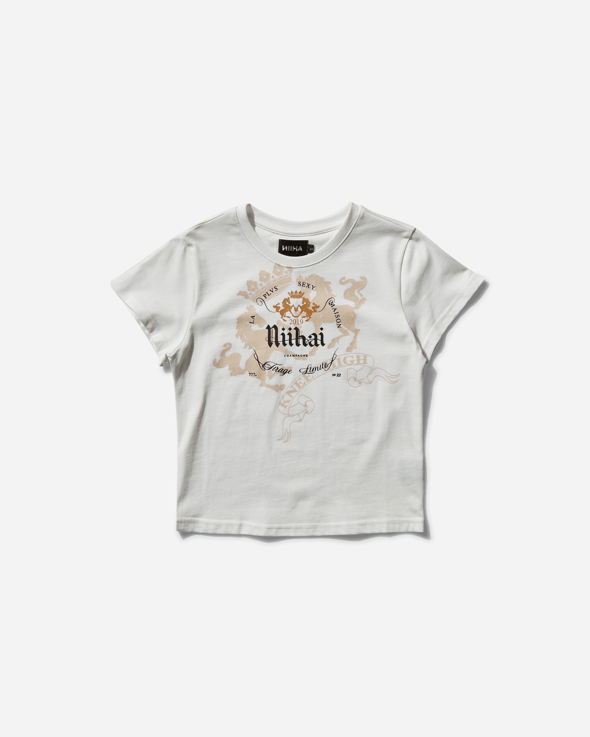 Nii Hai Women's Champagne Baby Tee White