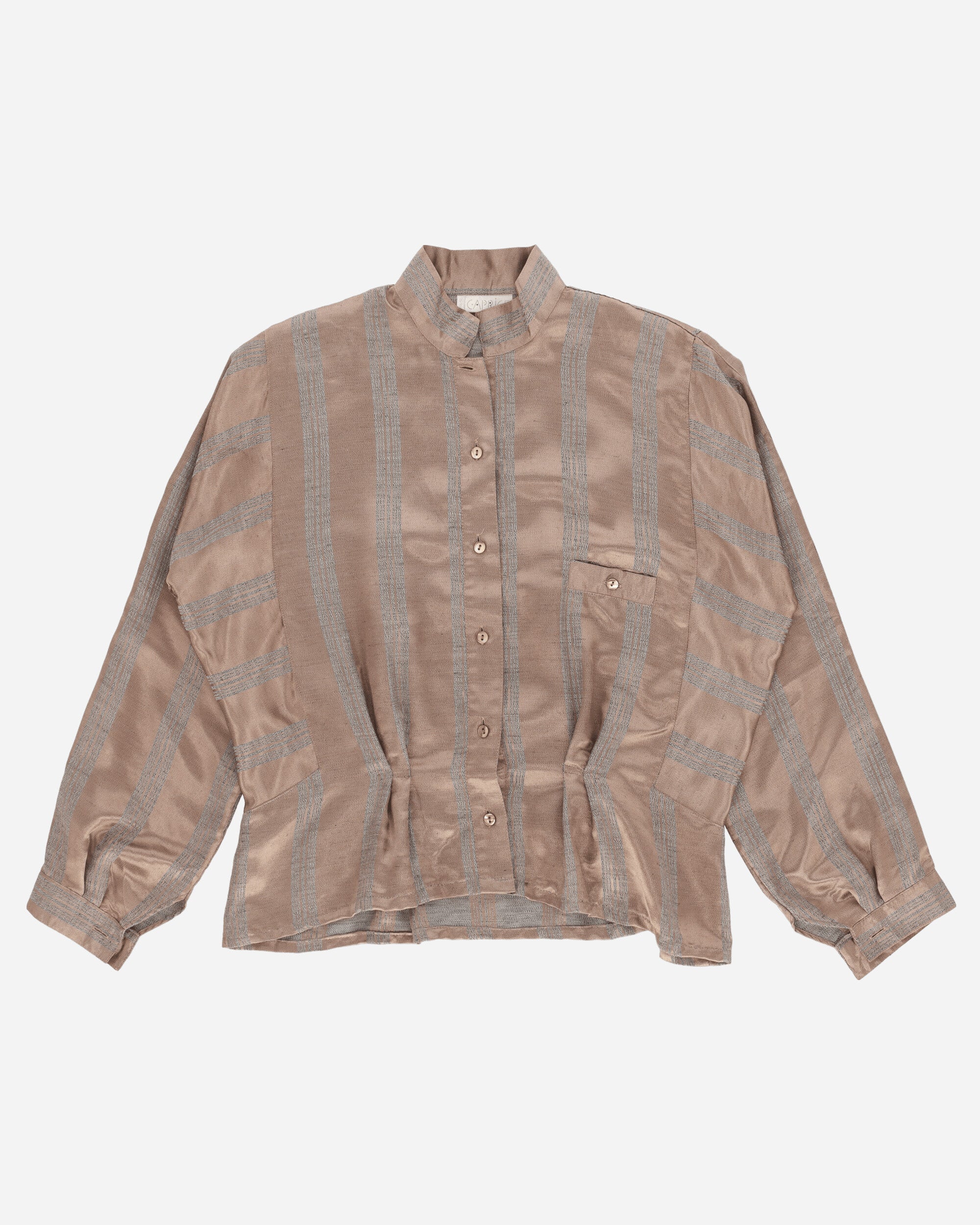 Pezze Vintage Women's Chest Pocket Longsleeve Shirt Brown