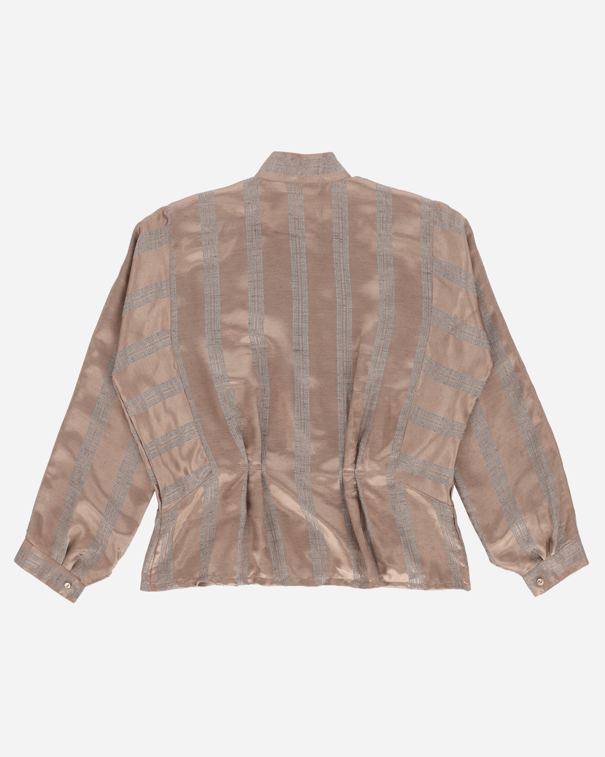 Pezze Vintage Women's Chest Pocket Longsleeve Shirt Brown, view 2