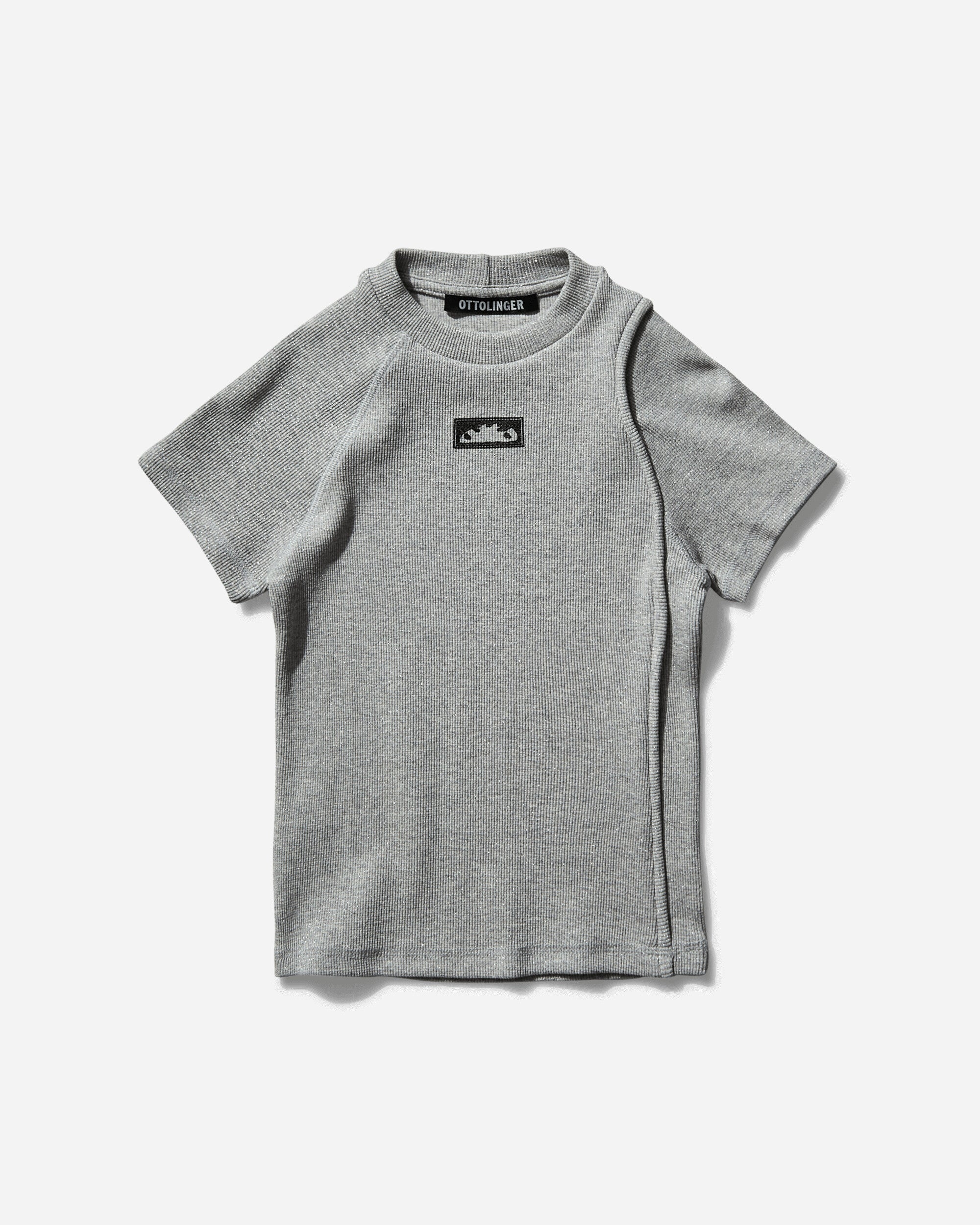 Ottolinger Women's Decontructed Rib T-Shirt Silver Melange
