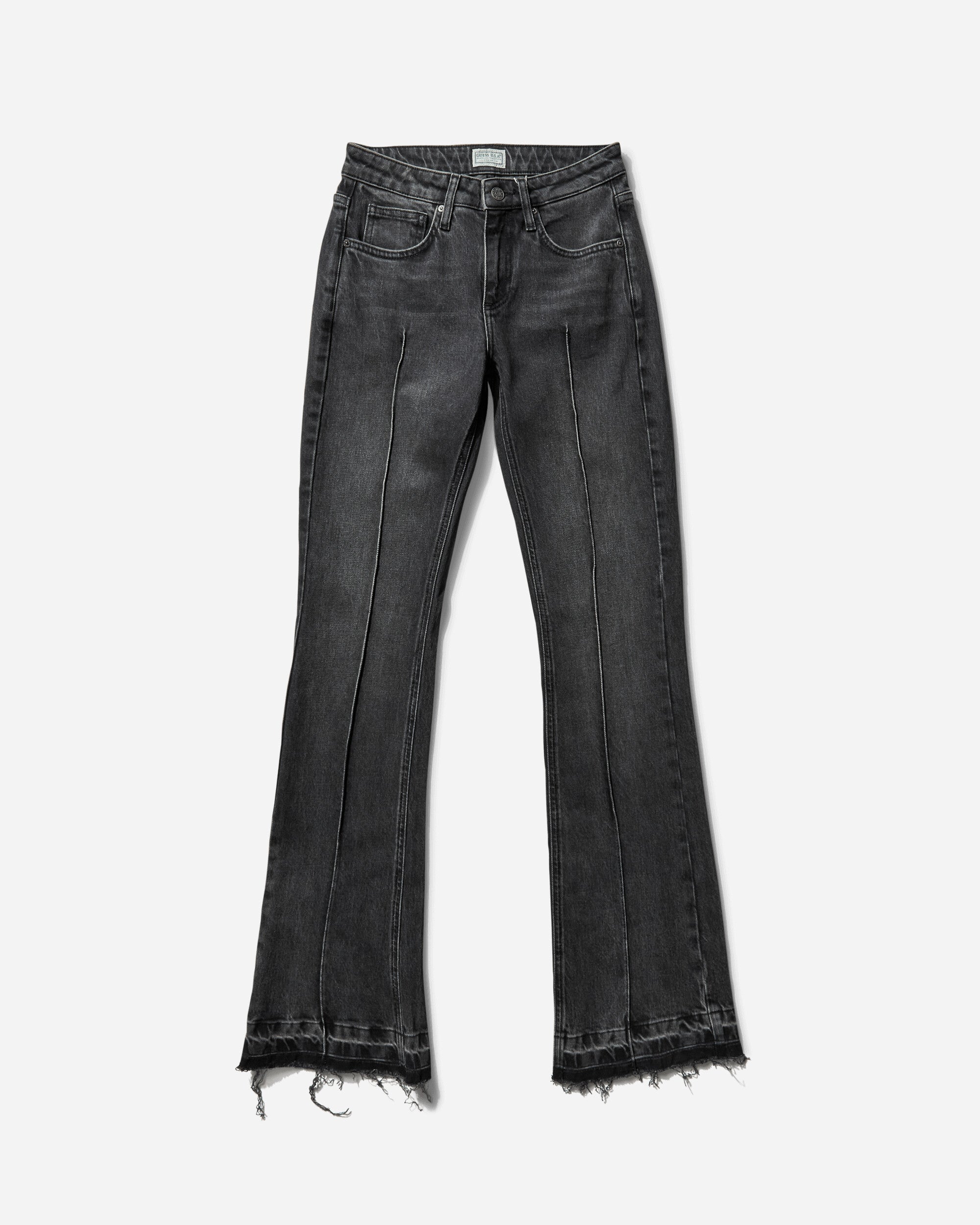 Guess USA Women's Flare Denim Pants Used Sanded Black Wash