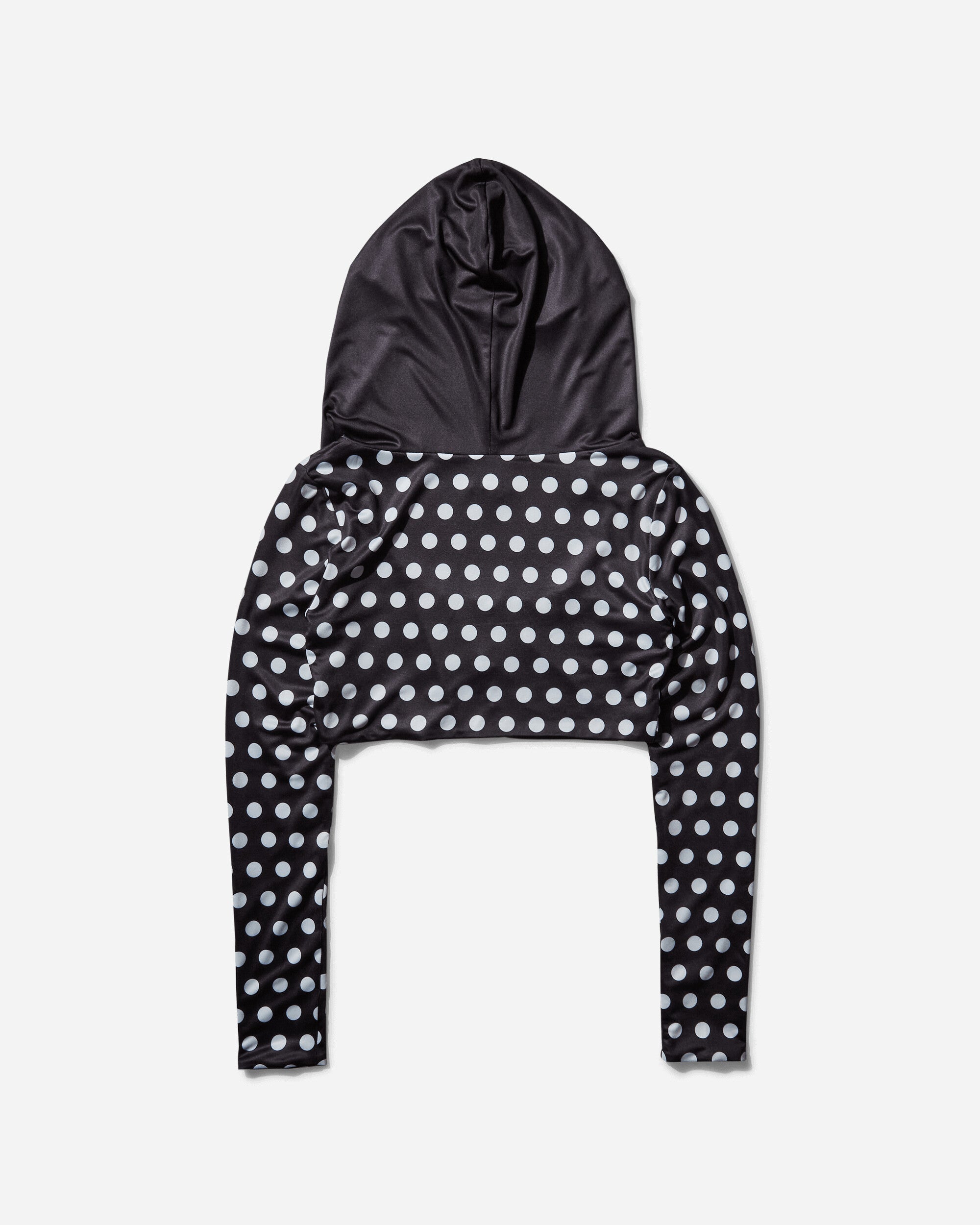Nii Hai Women's Polka Hooded Crop Top Black / White, view 2