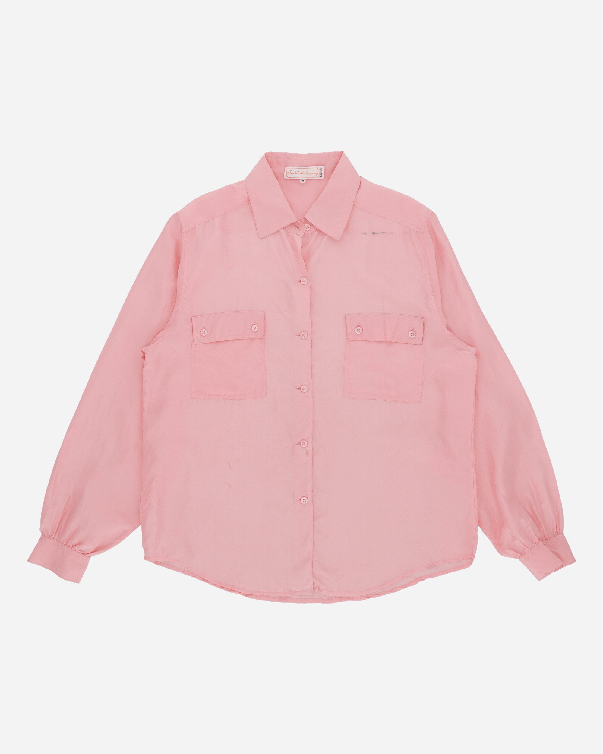 Pezze Vintage Women's Silk Longsleeve Shirt Pink