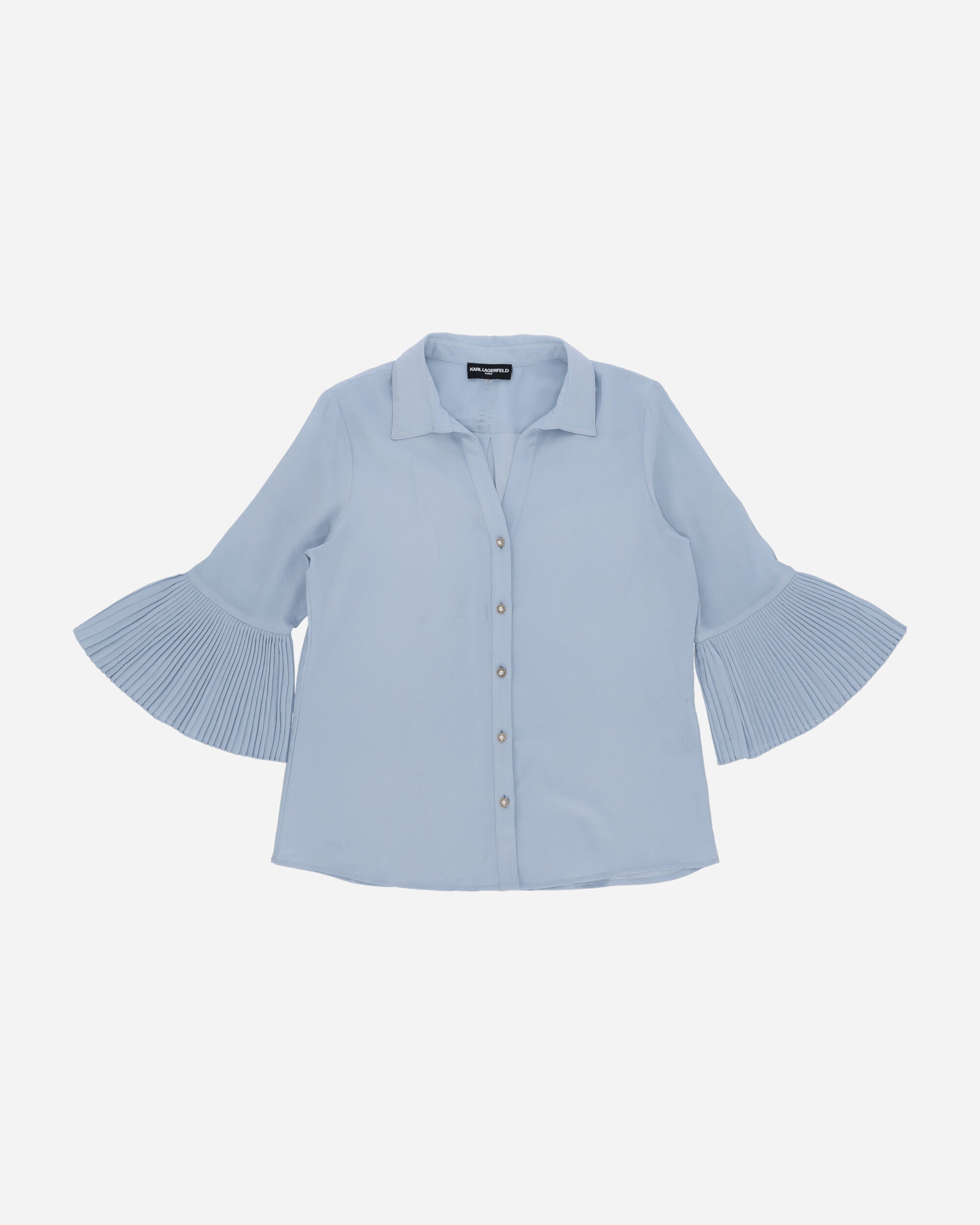 Pezze Vintage Women's Pleated Arms Shirt Grey