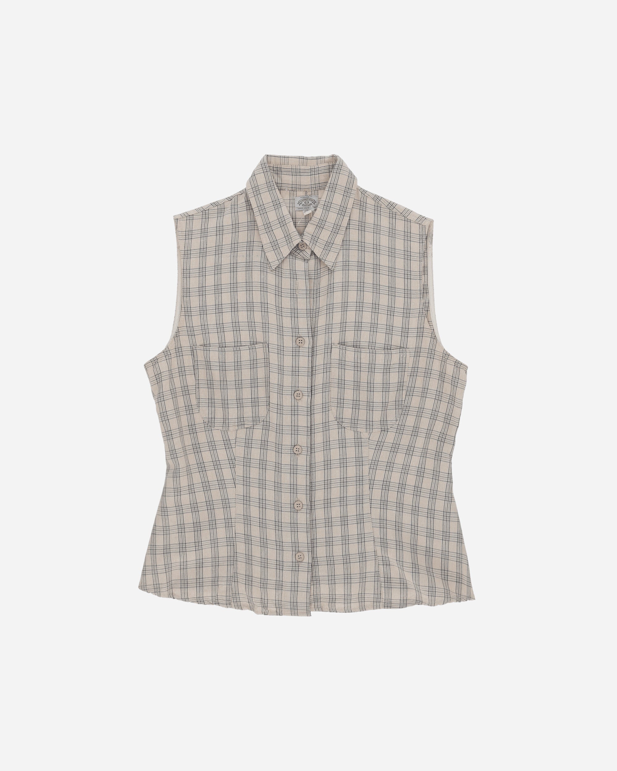 Pezze Vintage Women's Sleeveless Shirt Beige