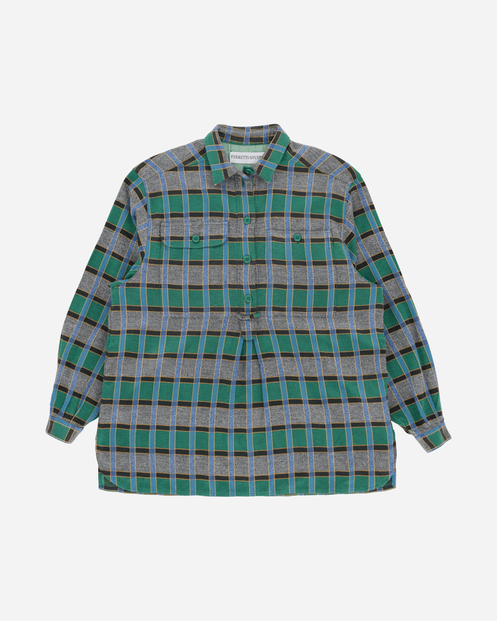 Pezze Vintage Women's Flannel Shirt Blue