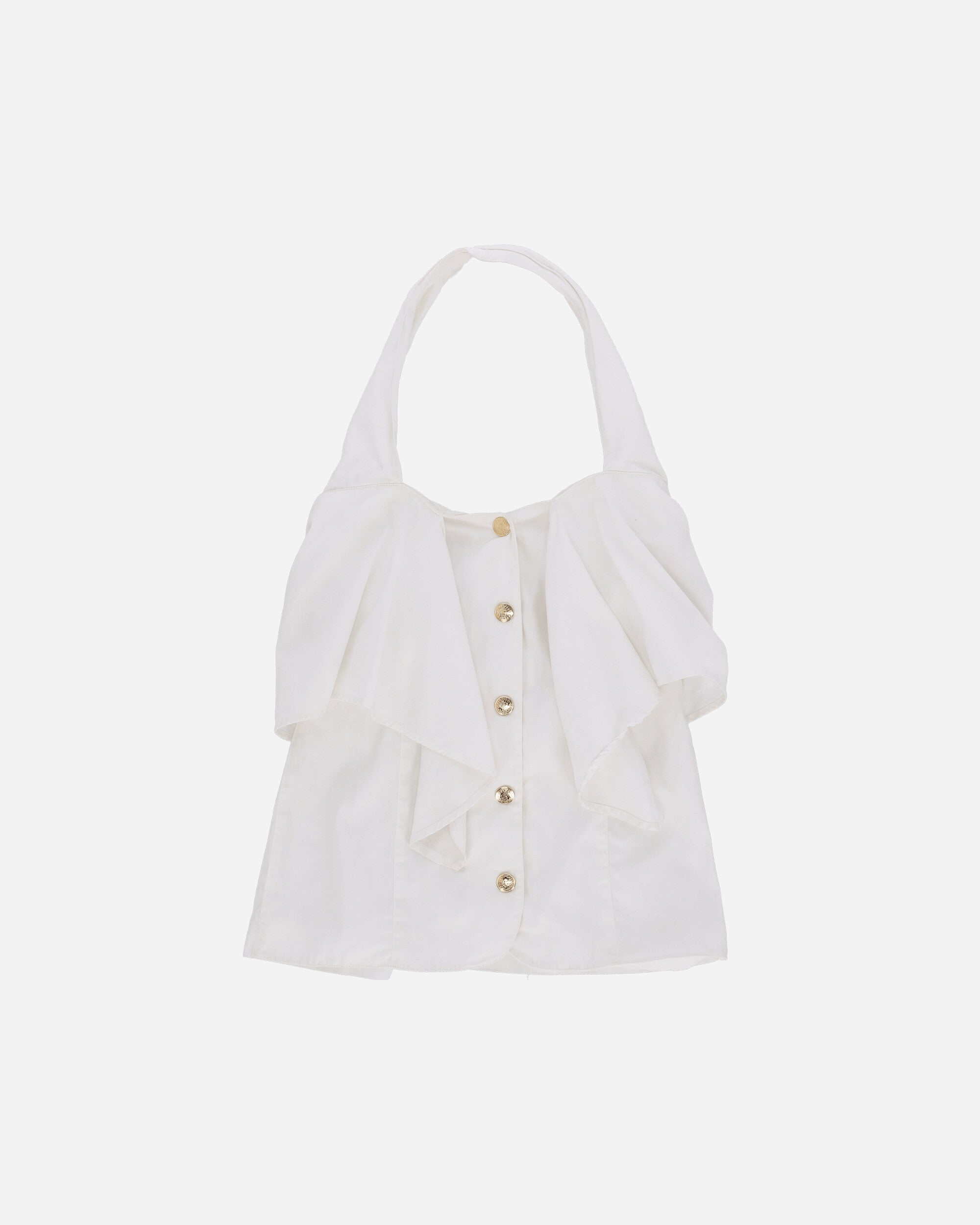 Pezze Vintage Women's Ruffle Top White