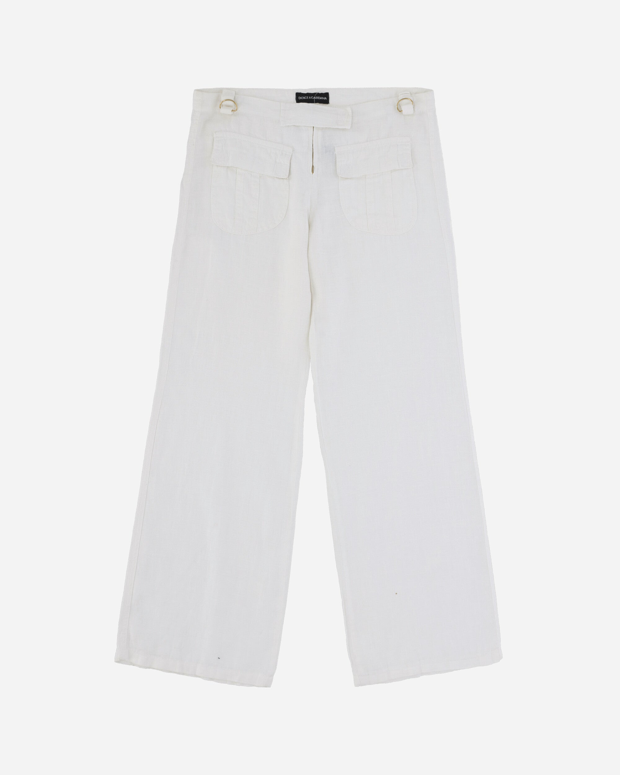 Pezze Vintage Women's Flared Trousers White