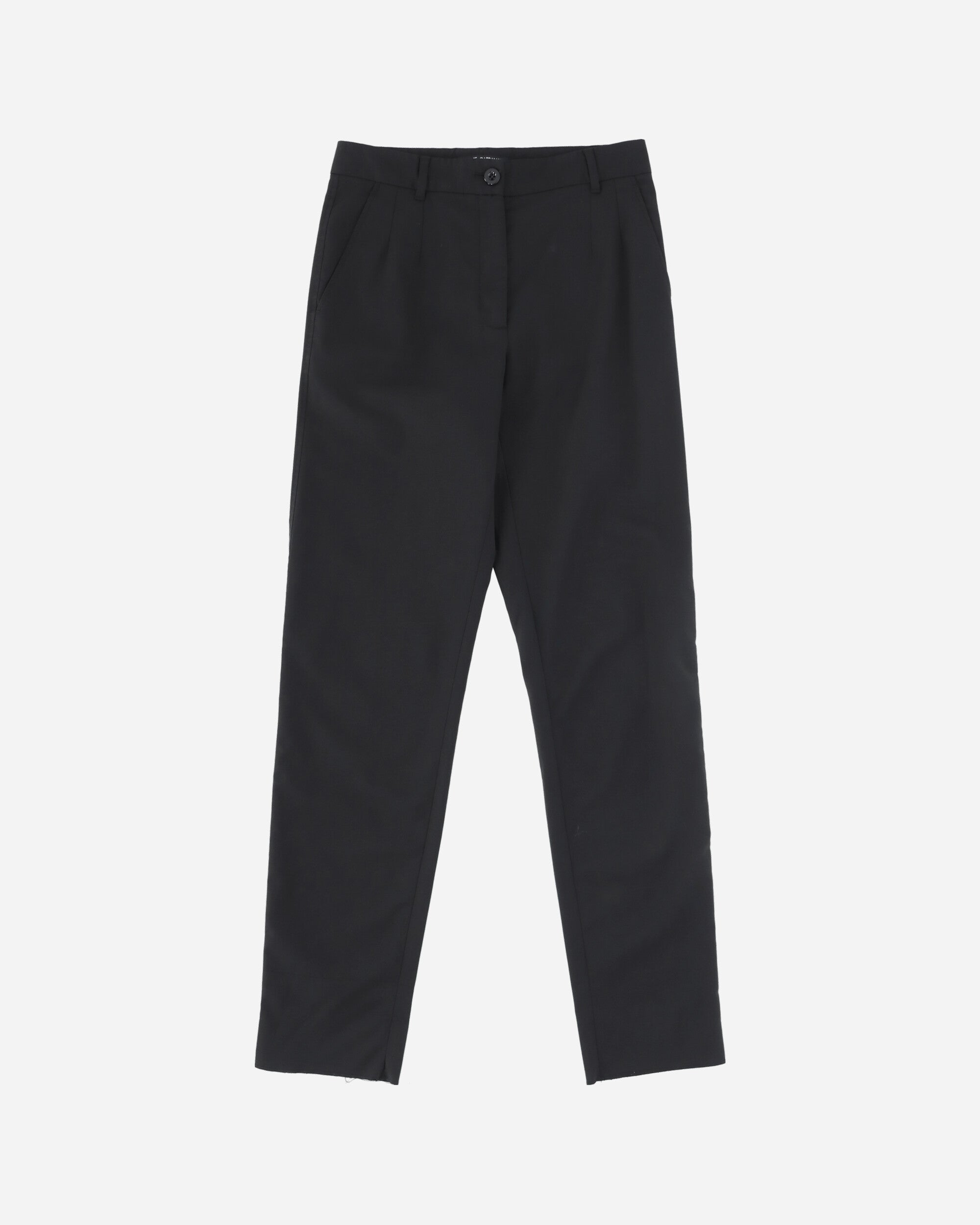 Pezze Vintage Women's Straight Pleated Trousers Black