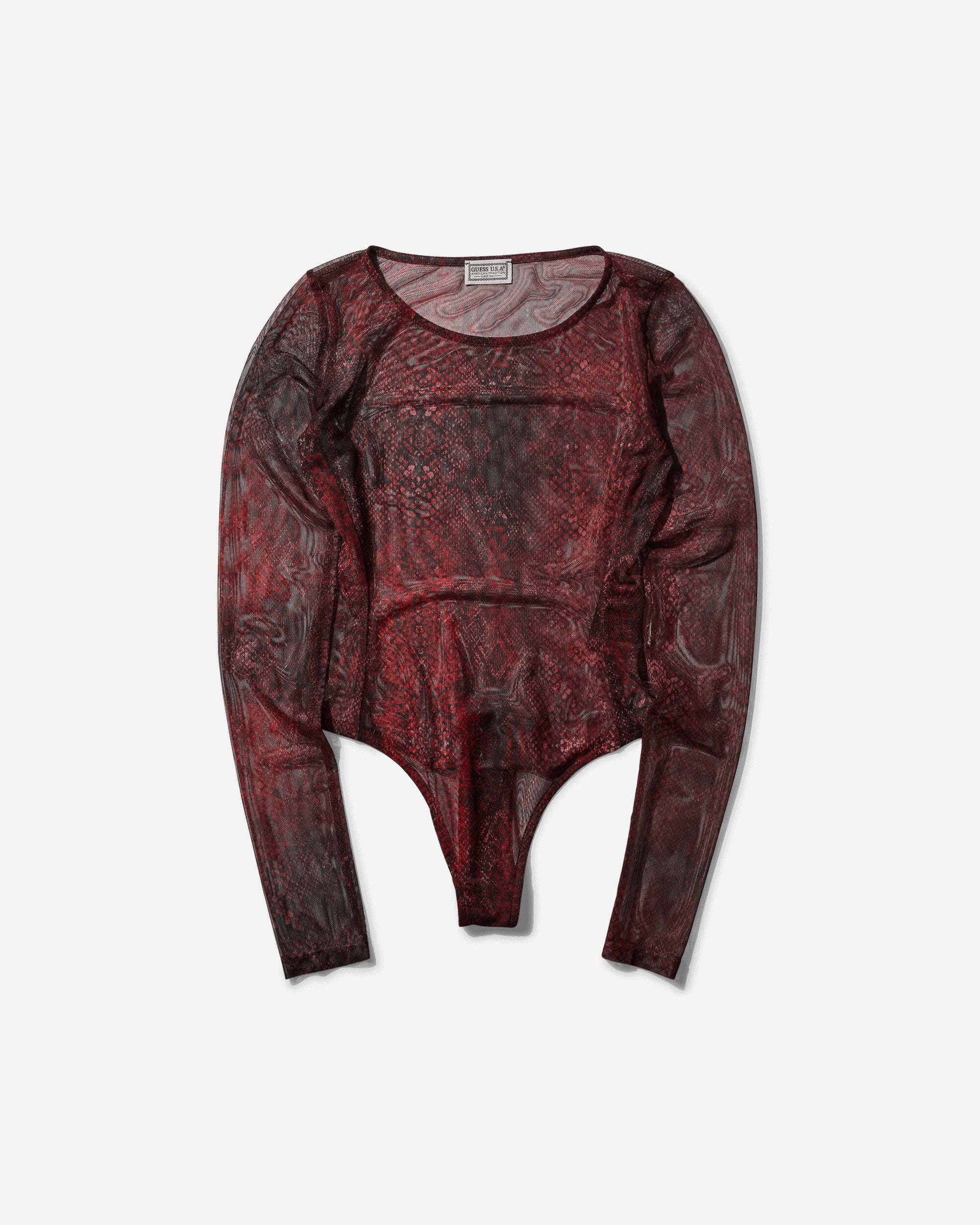 Guess USA Women's Printed Mesh Bodysuit Petite