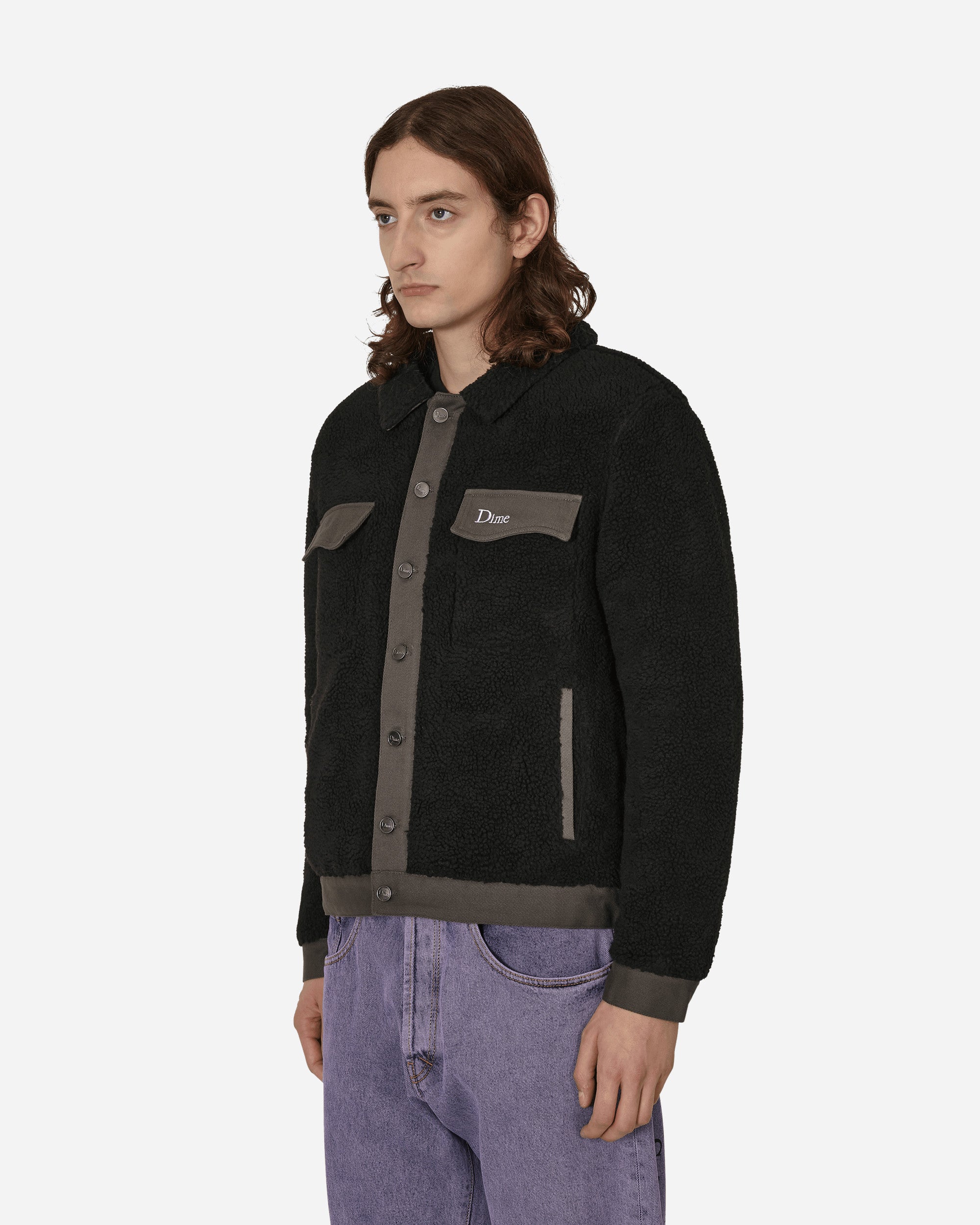 Dime Sherpa Denim Jacket Black, view 2