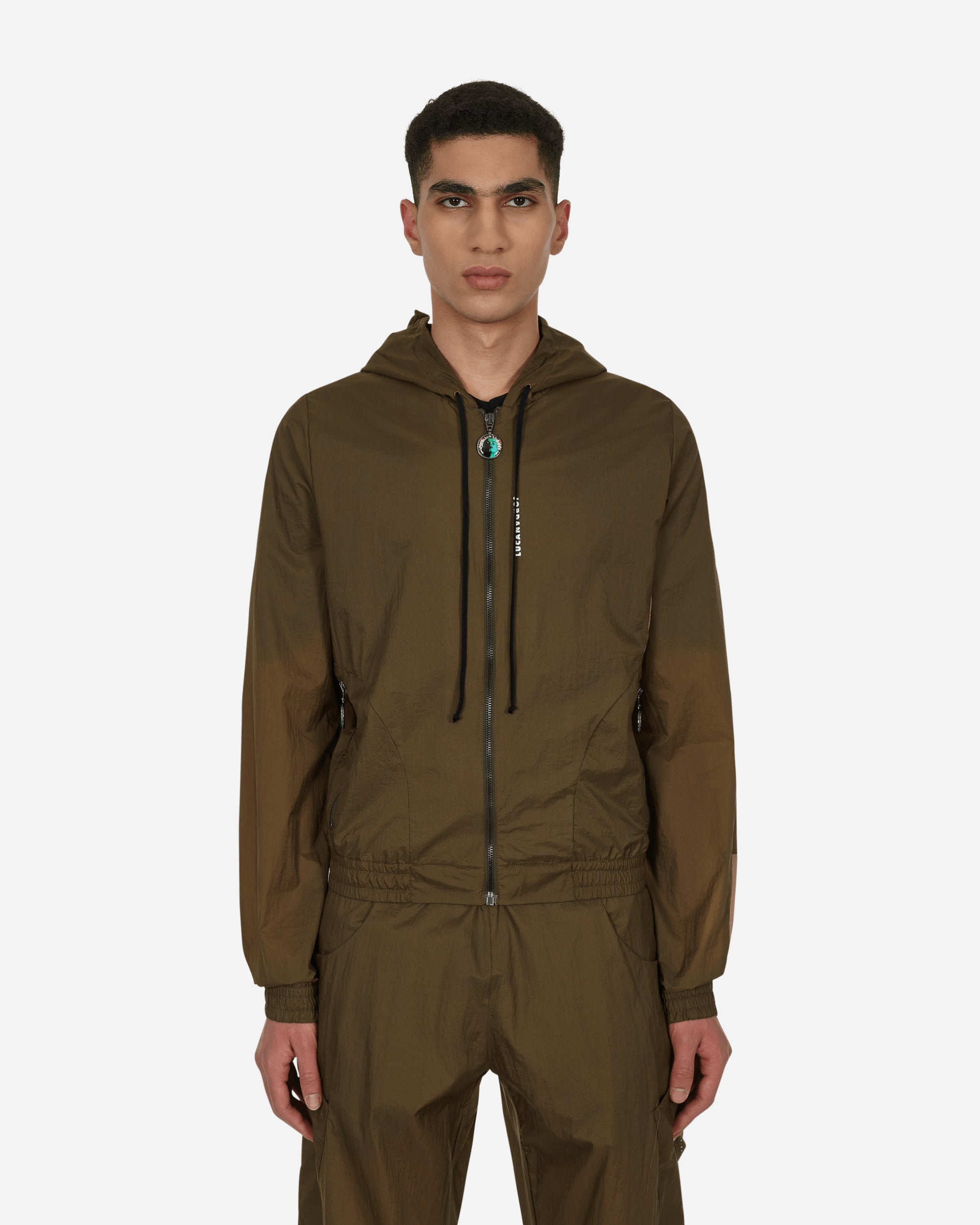 JORDANLUCA Slam Jam Euphoria Hooded Jacket Brown
