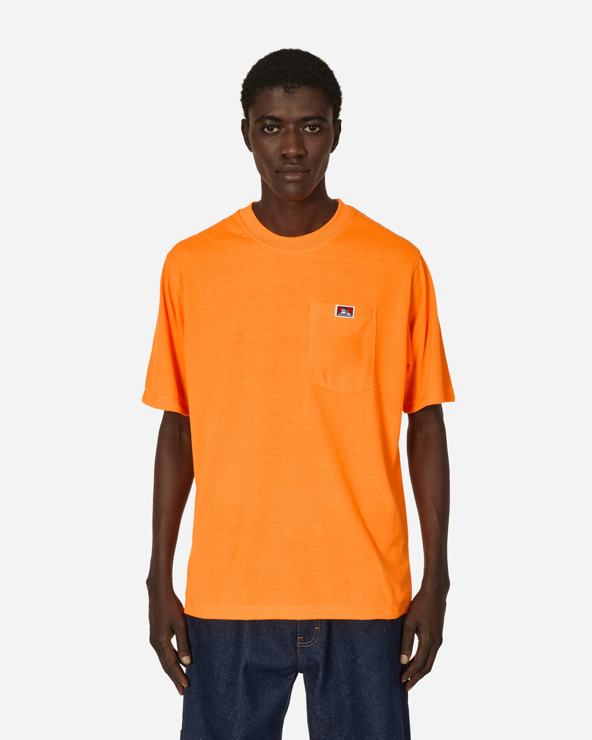 Ben Davis Heavy Duty Classic Label Pocket T-Shirt Orange