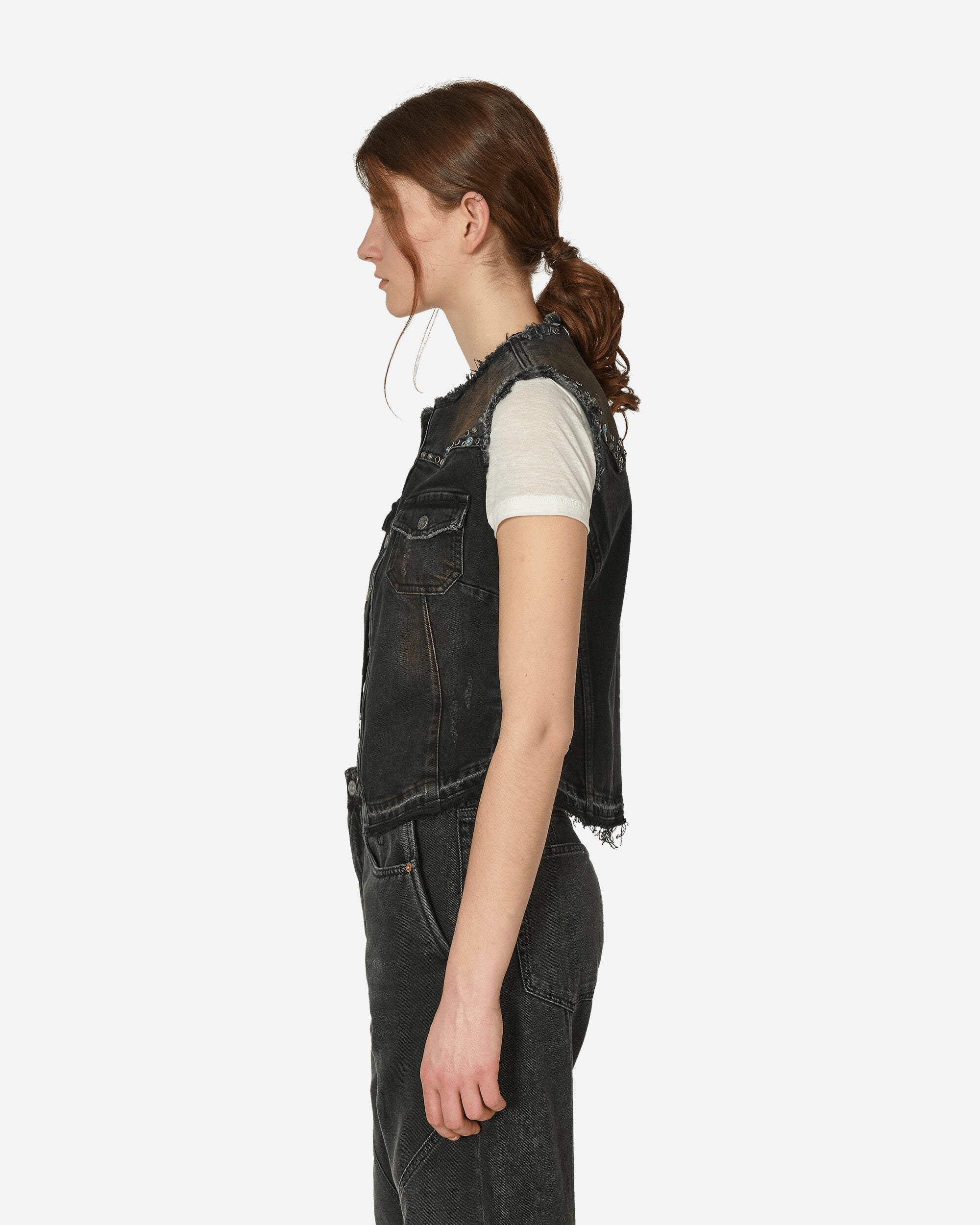Guess USA Western Denim Vest Used Black Wash, view 2