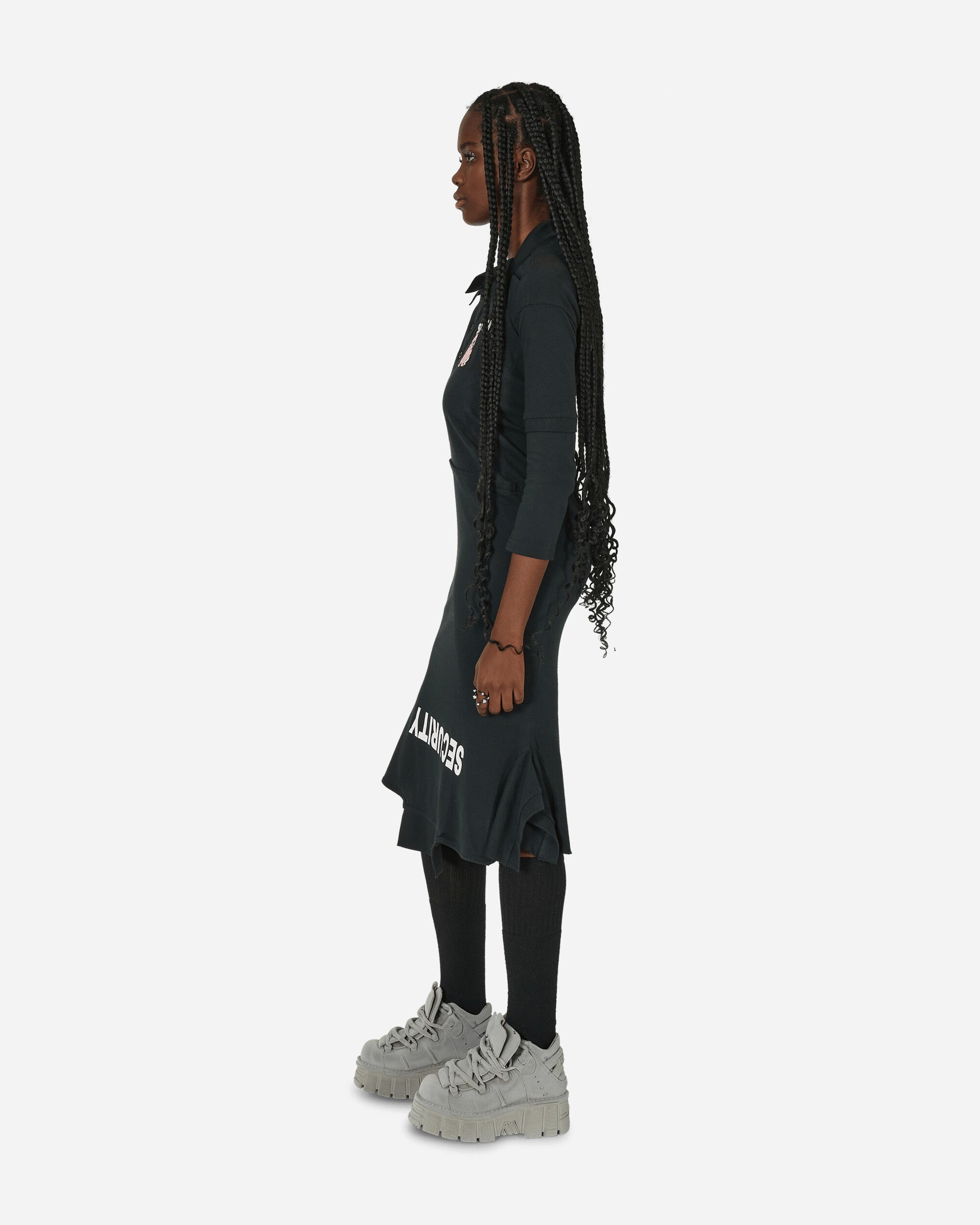 Prototypes Cut Up Polo Dress Black, view 2