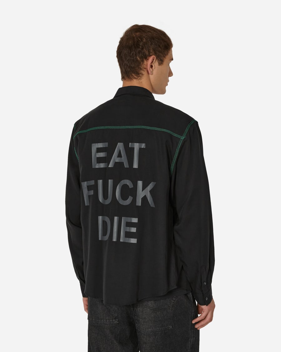 Pleasures Life Button Down Shirt Black, view 3
