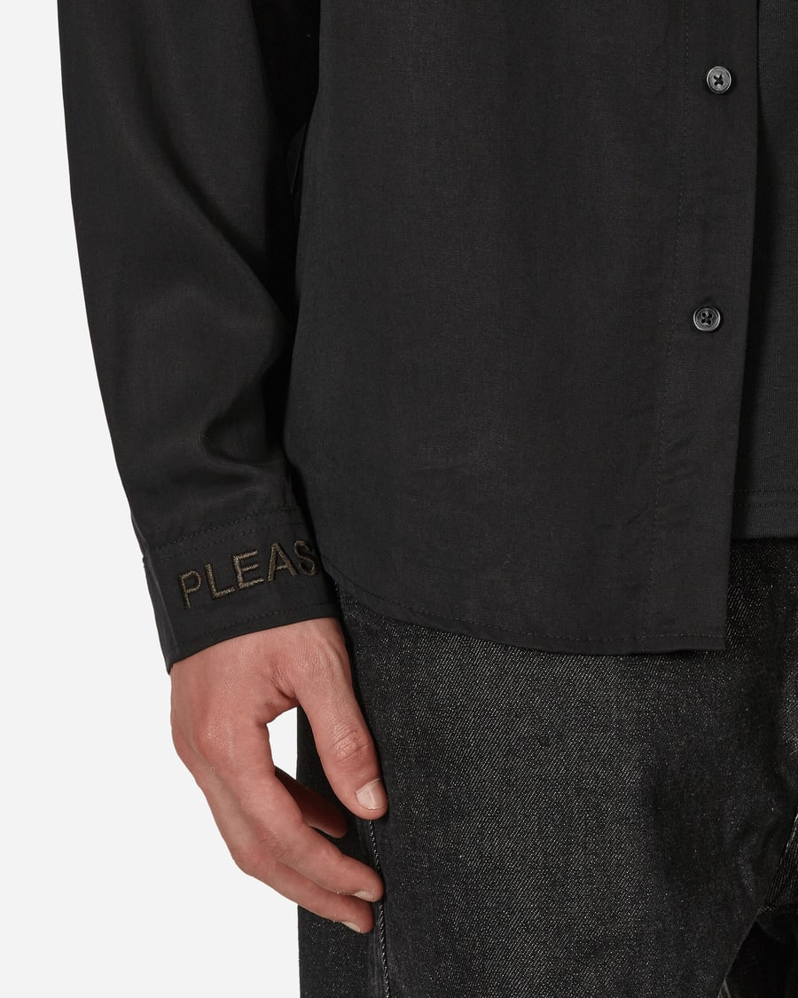Pleasures Life Button Down Shirt Black, view 5