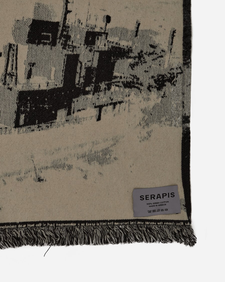 Serapis Newspapers Cuts Jacquard Throw Multicolor, view 5
