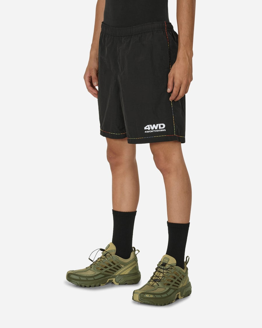 4 Worth Doing Gradient Stitched Shorts Black, view 2