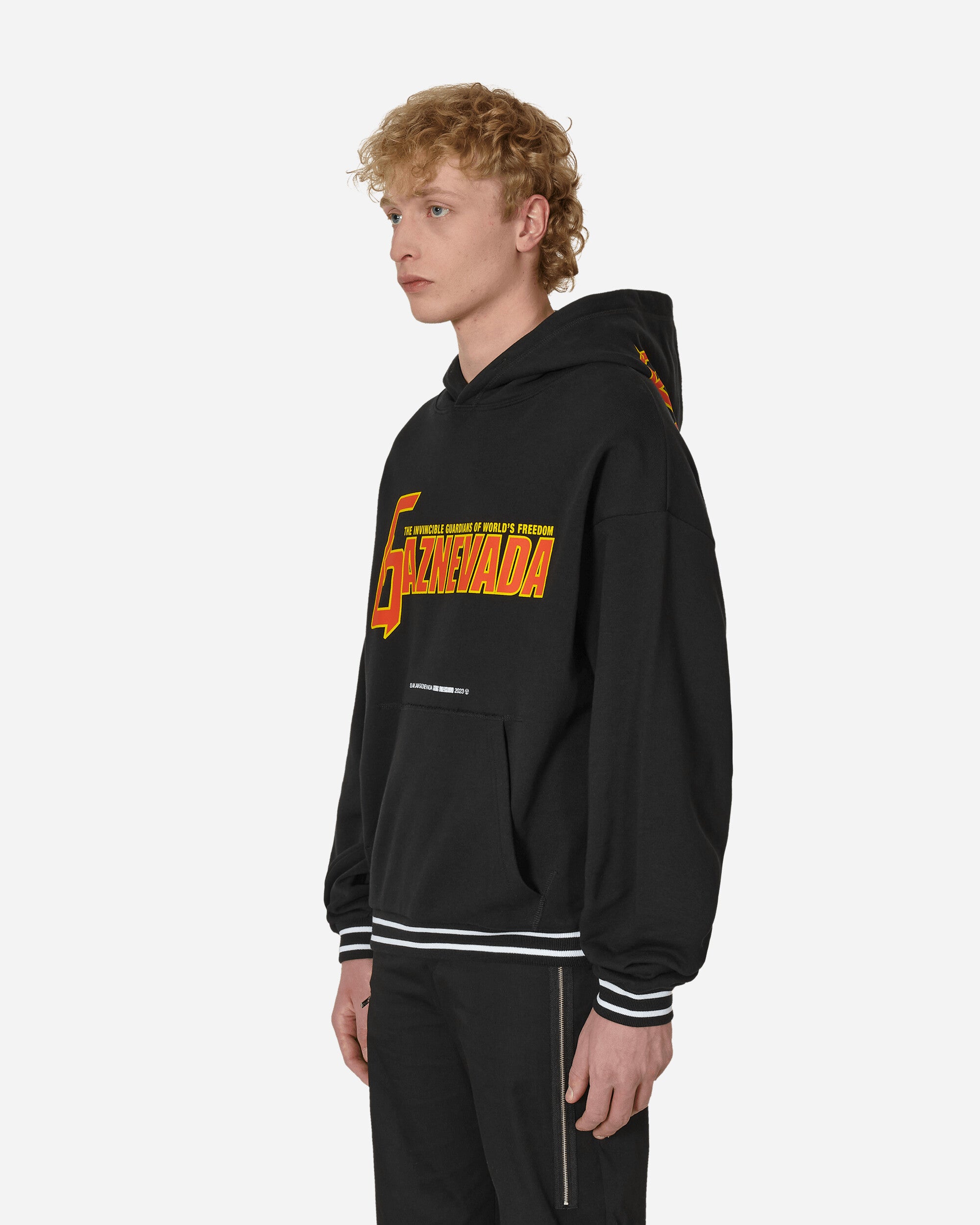 Slam Jam Gaznevada Graphic Hooded Sweatshirt Black, view 2