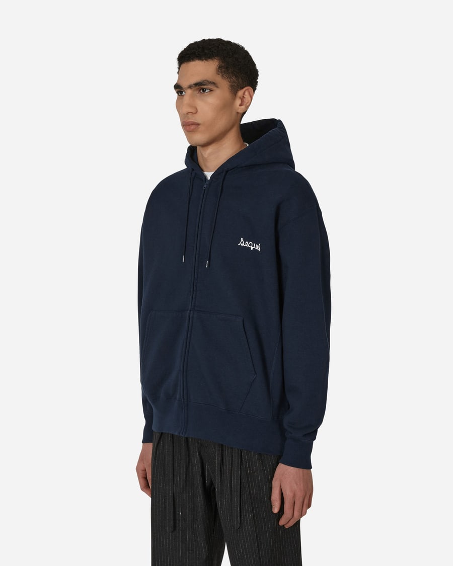Sequel Zip-Up Hooded Sweatshirt Blue, view 2