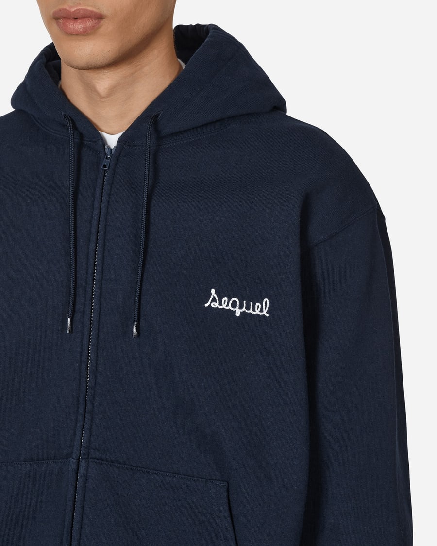 Sequel Zip-Up Hooded Sweatshirt Blue, view 5