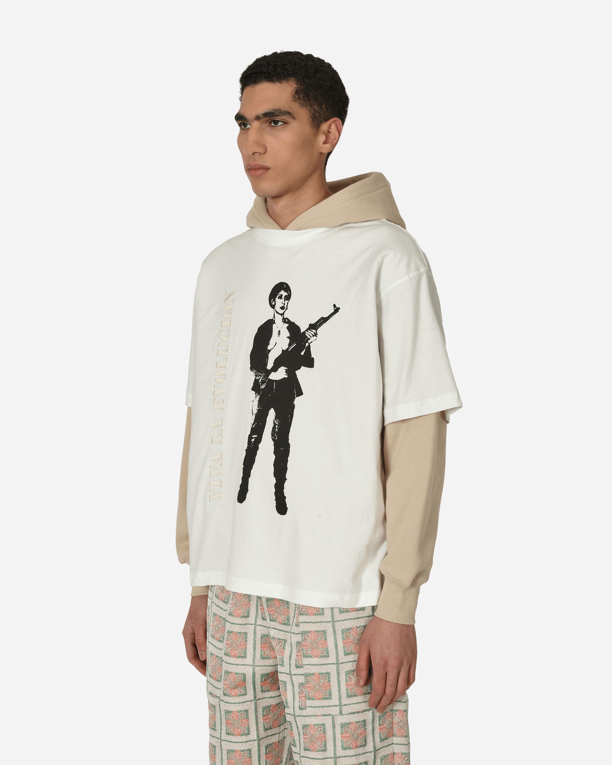 Pleasures Viva Hooded Sweatshirt Beige, view 2