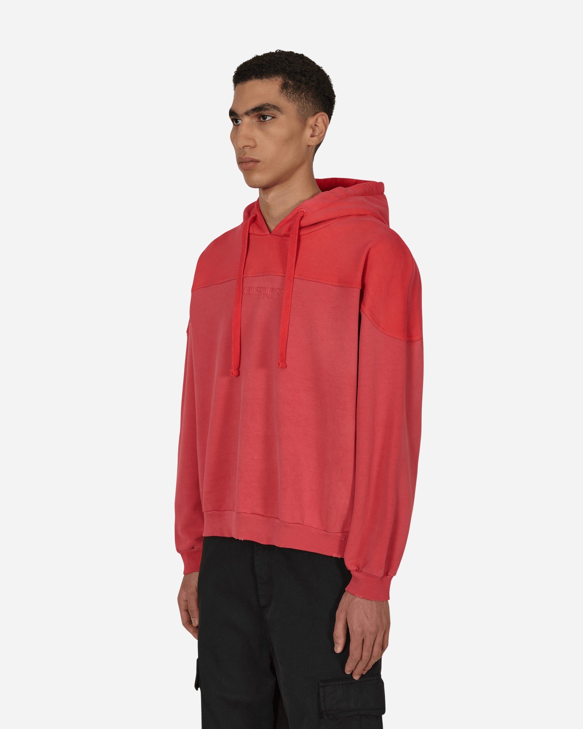 Guess USA Two Tone Hooded Sweatshirt Red, view 2