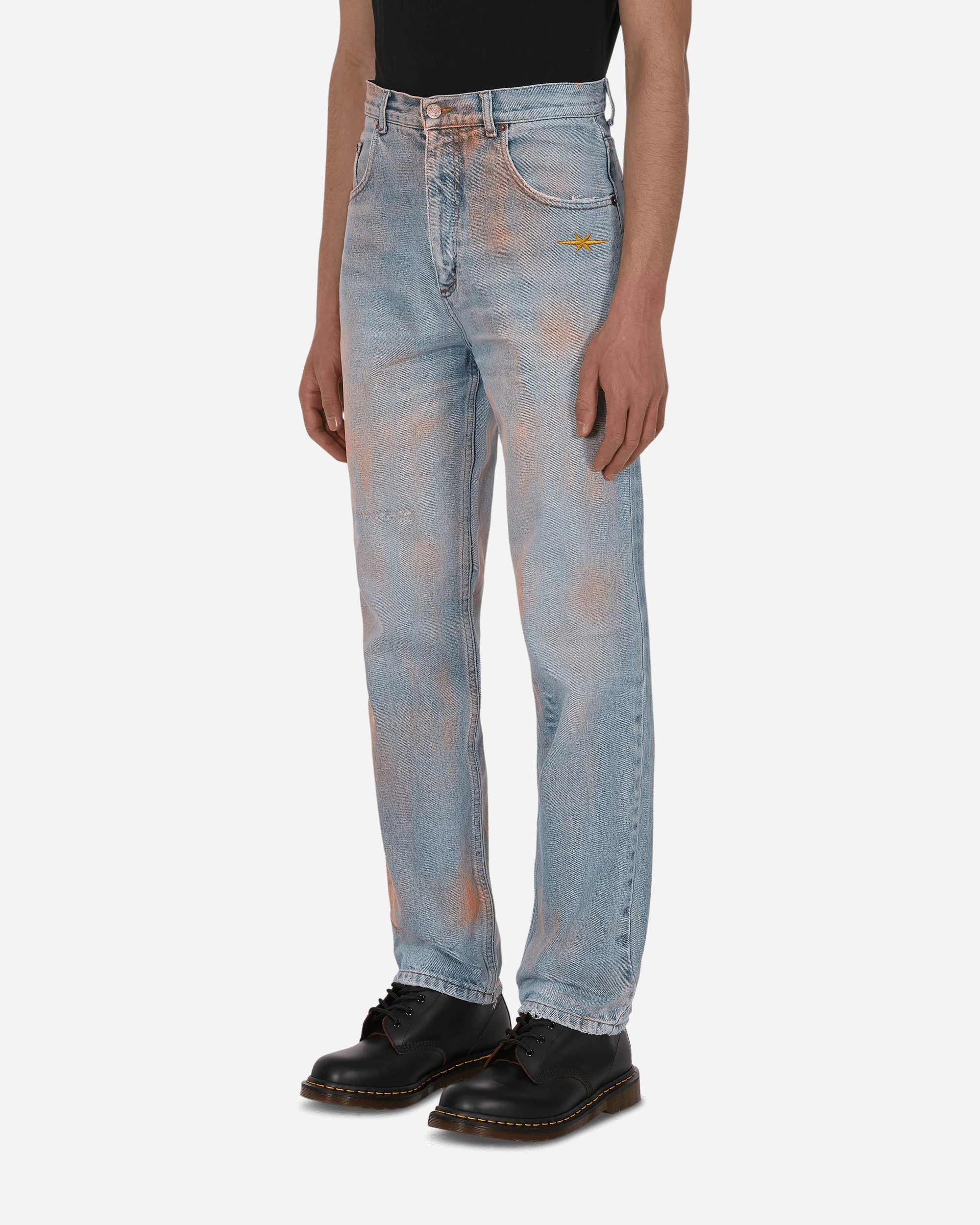 Phipps Spray Painted Vintage Denim Pants Blue, view 2