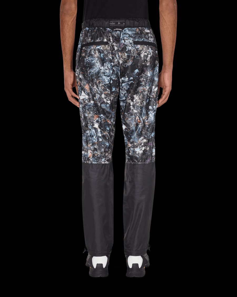 and wander Stone Printed Ripstop Pants Black, view 4