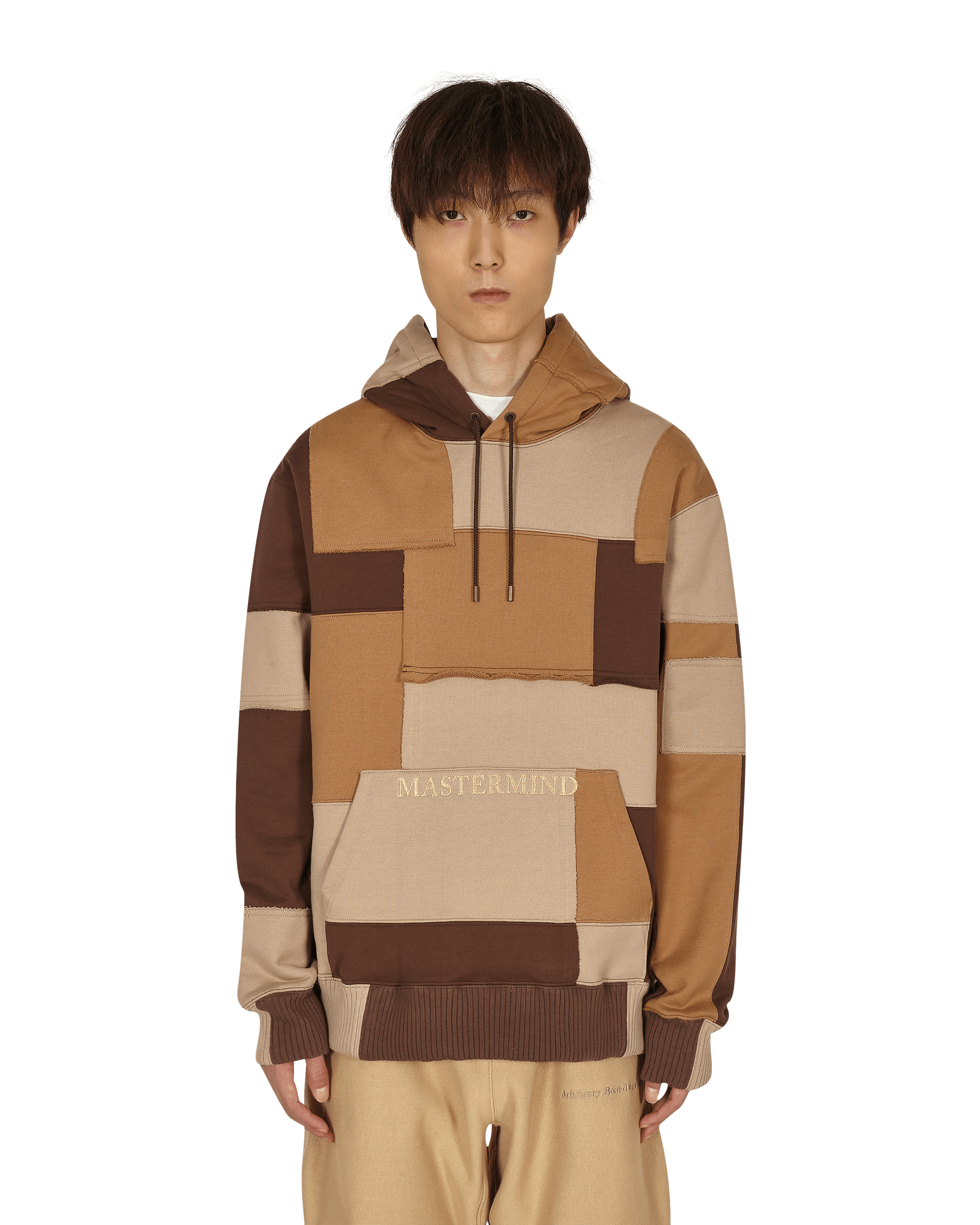 Mastermind World Patchwork Hooded Sweatshirt Brown