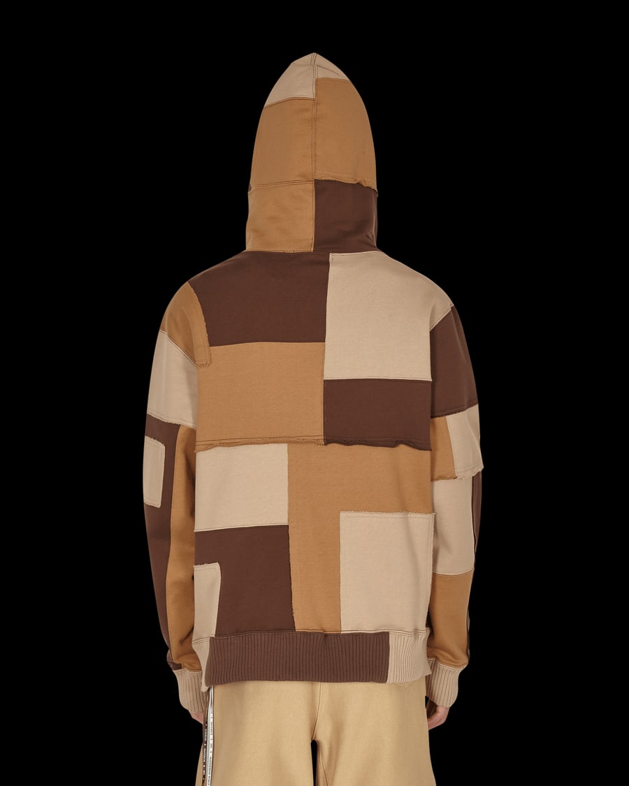 Mastermind World Patchwork Hooded Sweatshirt Brown, view 4