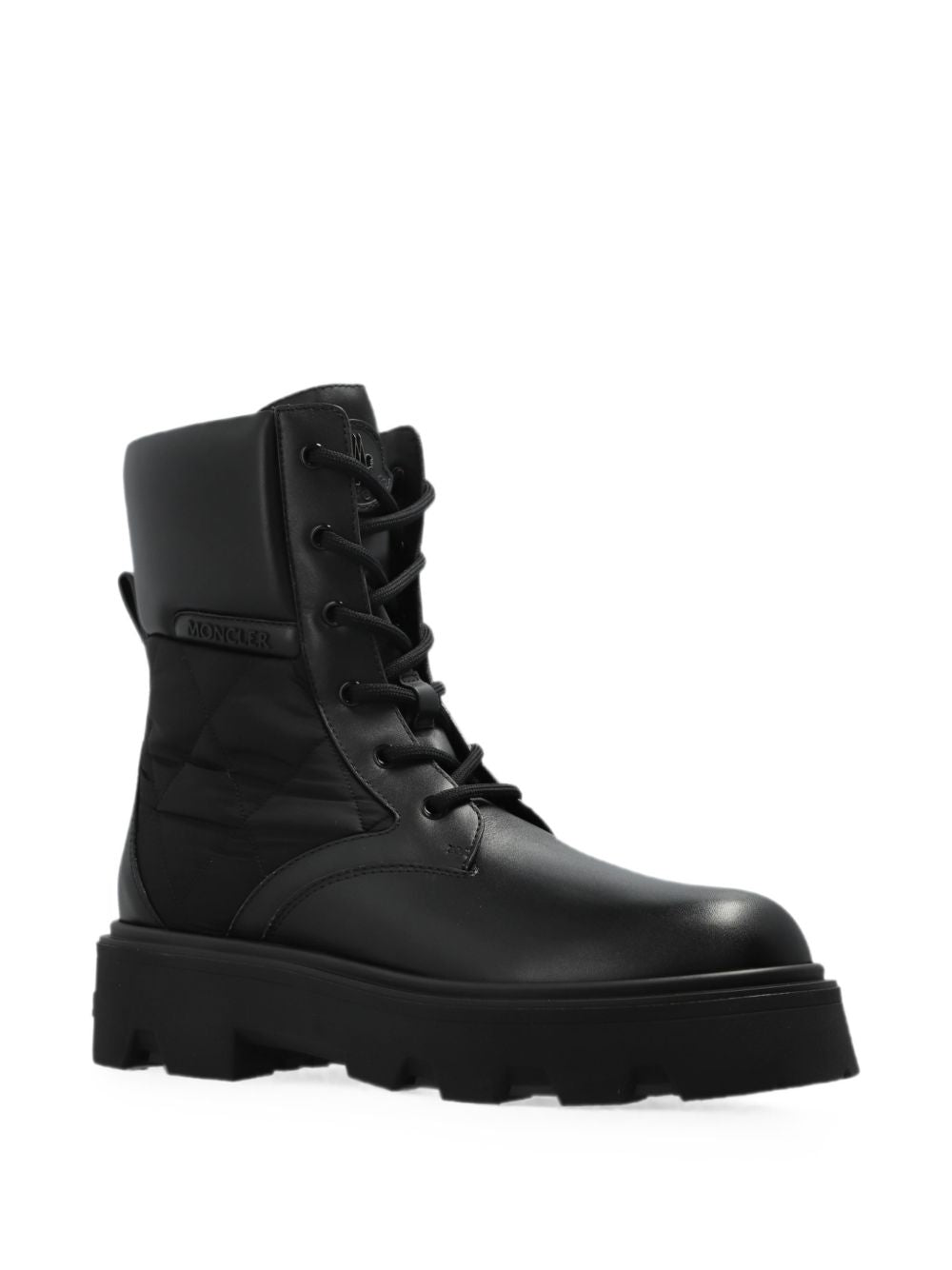 Moncler Anfibi Aurea Ankle Boots neri impermeabili con suola carrarmato, view 2