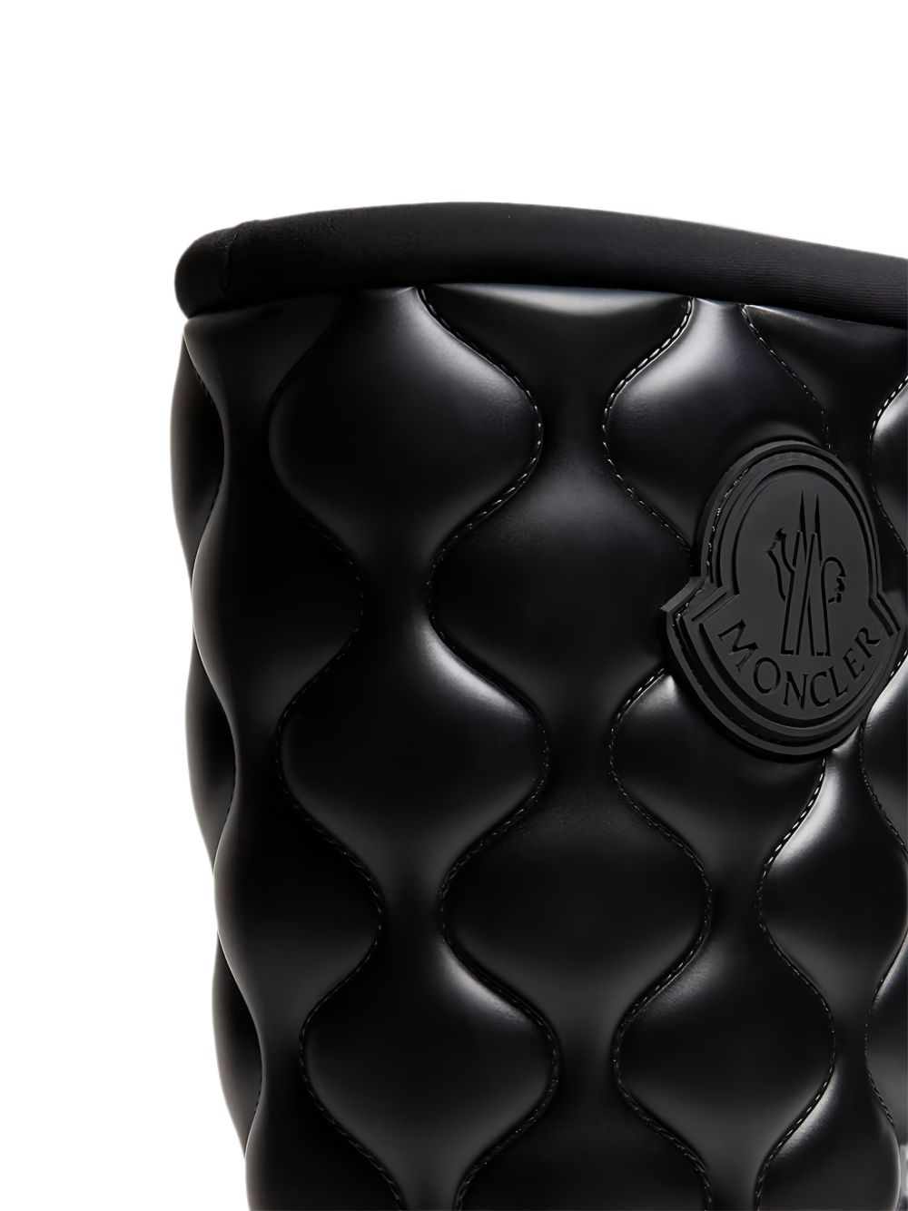 Moncler Stivali Kickstream Quilt Rain Boots neri in gomma trapuntata, view 2