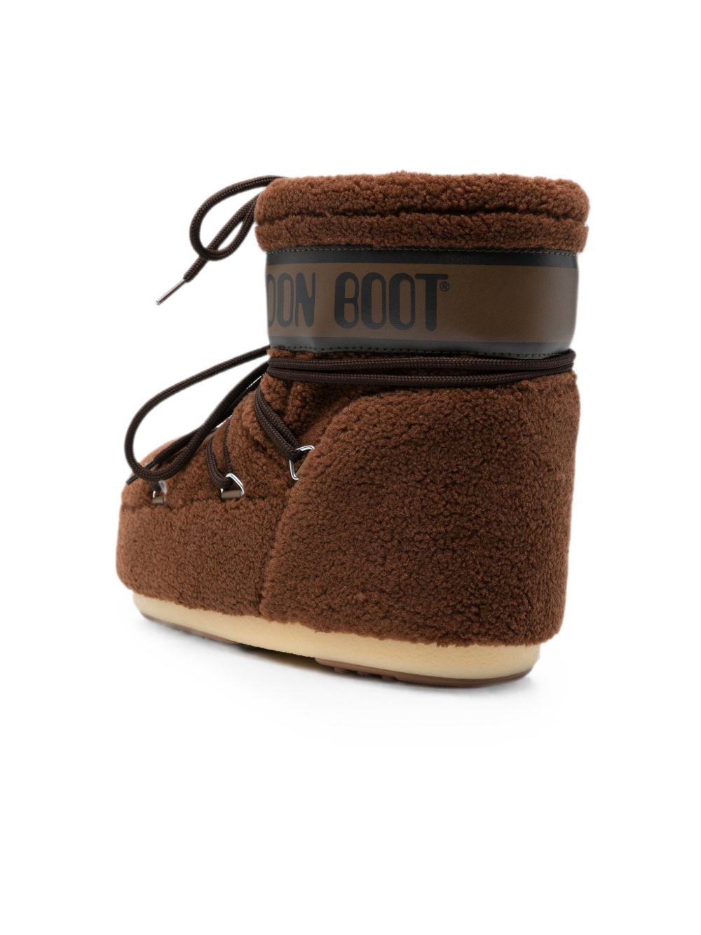 MOON BOOT Stivaletto Icon Low marrone con effetto fur