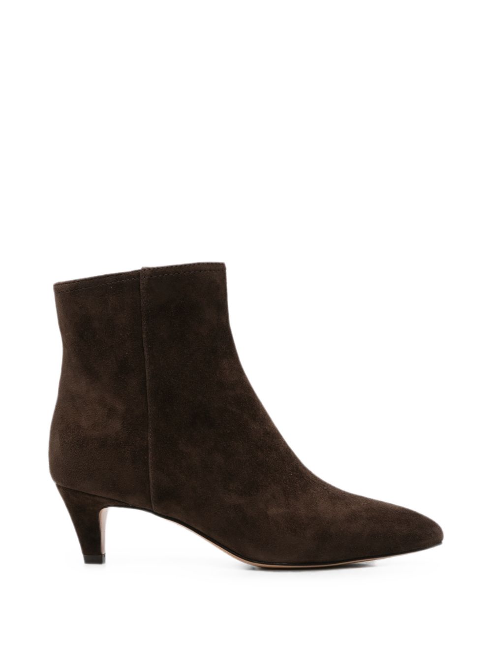 Twinset Stivaletti marroni in suede ecopelle con tacco e punta stondata