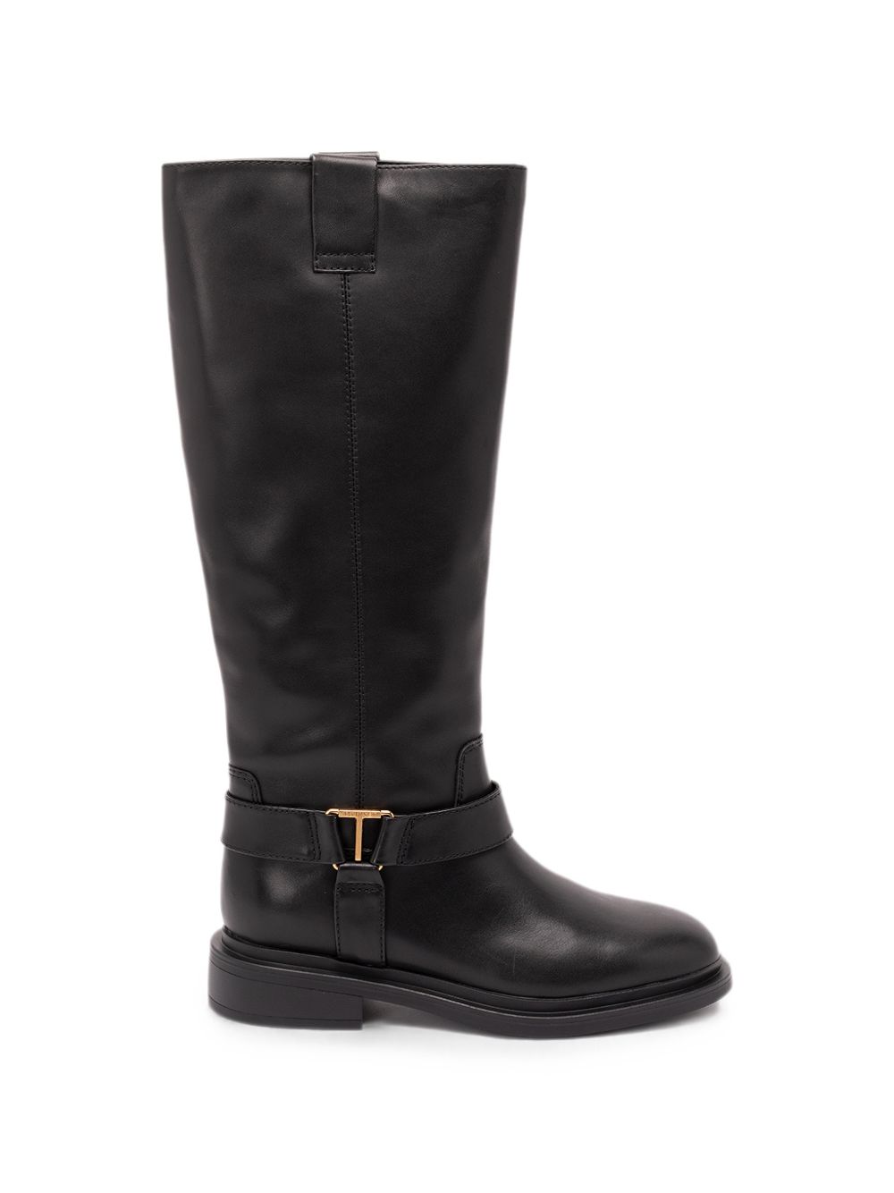 Twinset Stivale marrone da cavallerizza con fibbia dorata alla caviglia