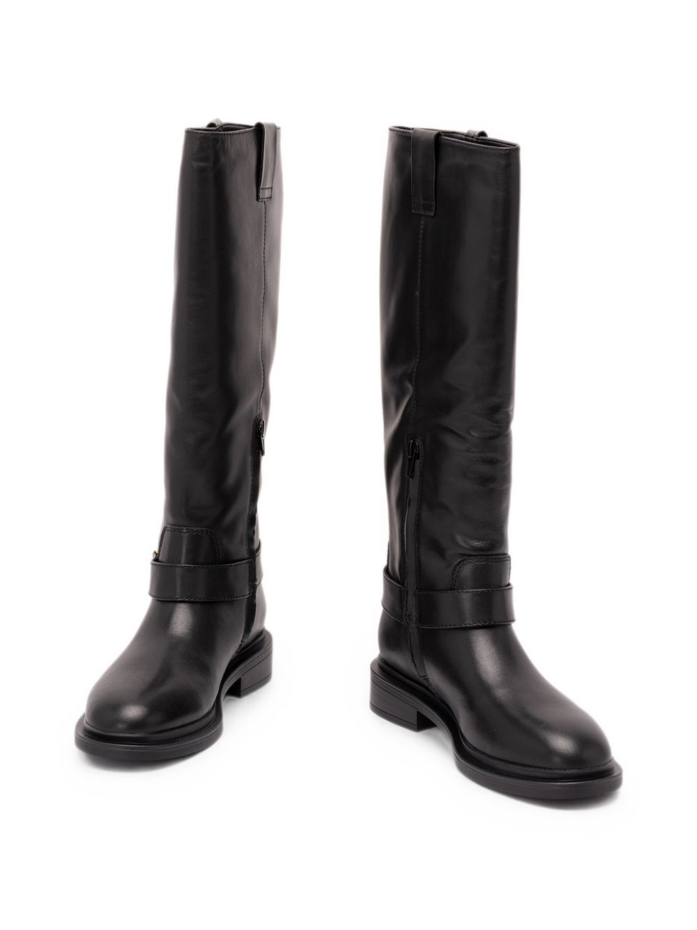 Twinset Stivale marrone da cavallerizza con fibbia dorata alla caviglia, view 2