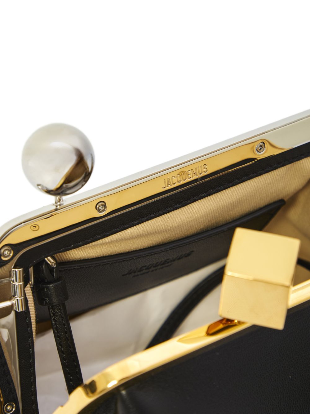 Jacquemus Clutch bag Le Berlingot nera in pelle, view 2