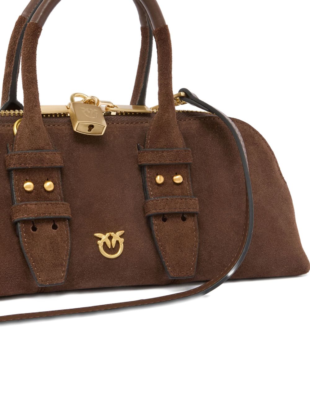 Pinko Borsa Bowling Horizon in suede marrone, view 2